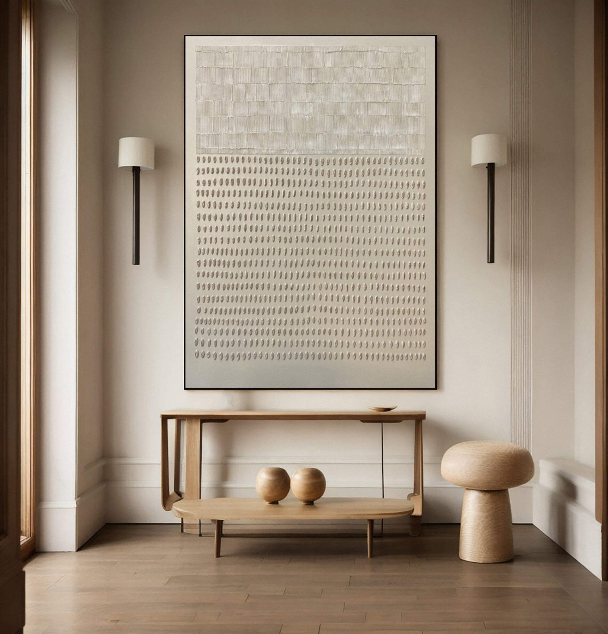 Abstract Neutral Composition with Grid and Organic Lines #BGA 210