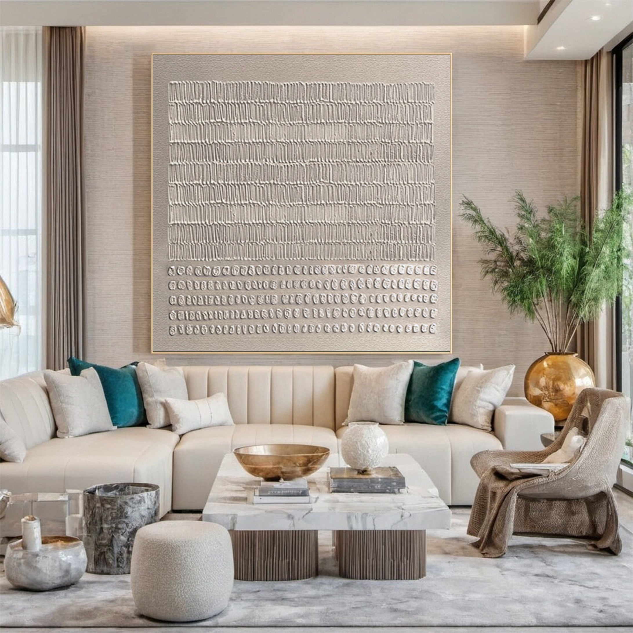 Abstract Neutral Composition with Organic Vertical Textures #BGA 222