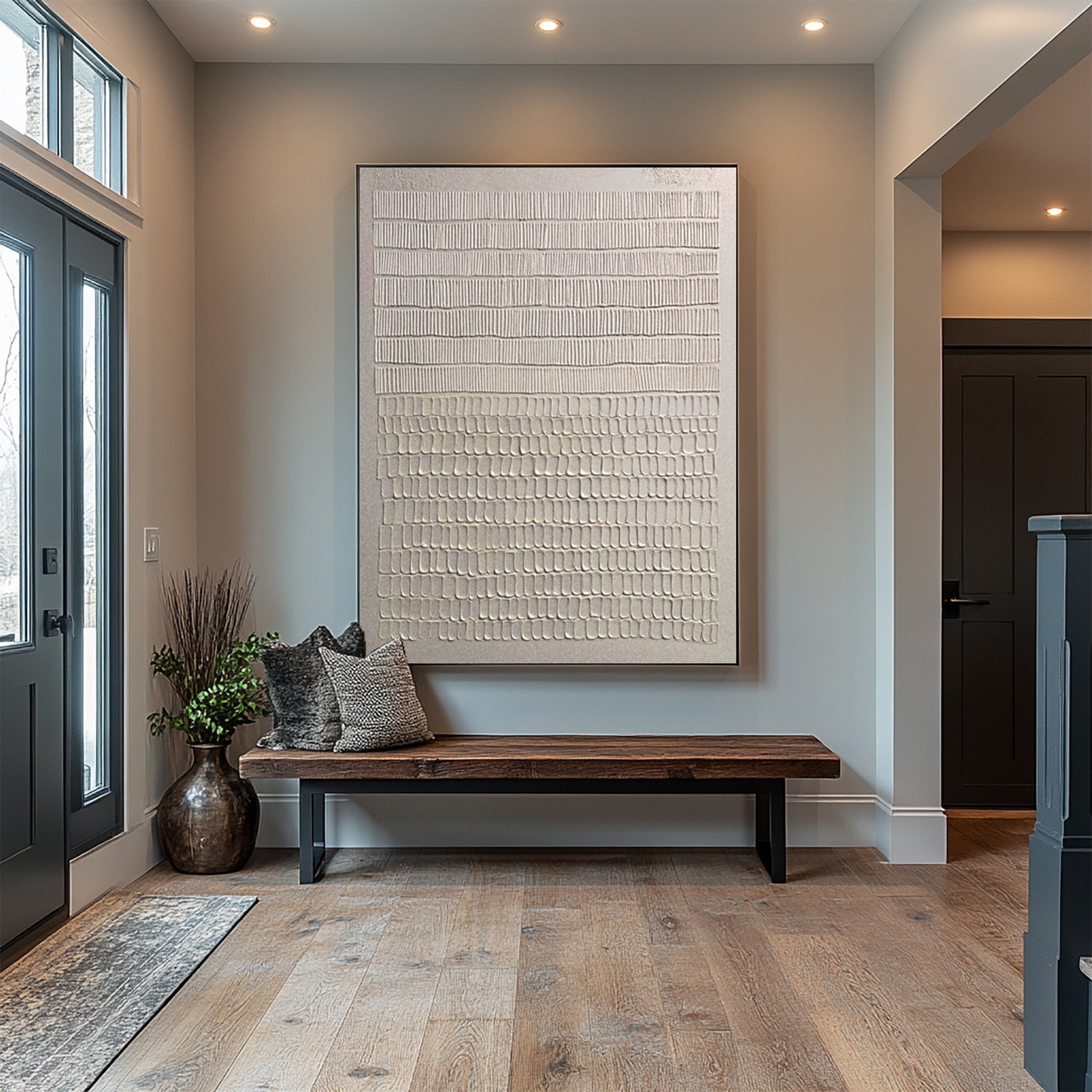 Abstract Canvas with Vertical Markings in Horizontal Bands #BGA 248