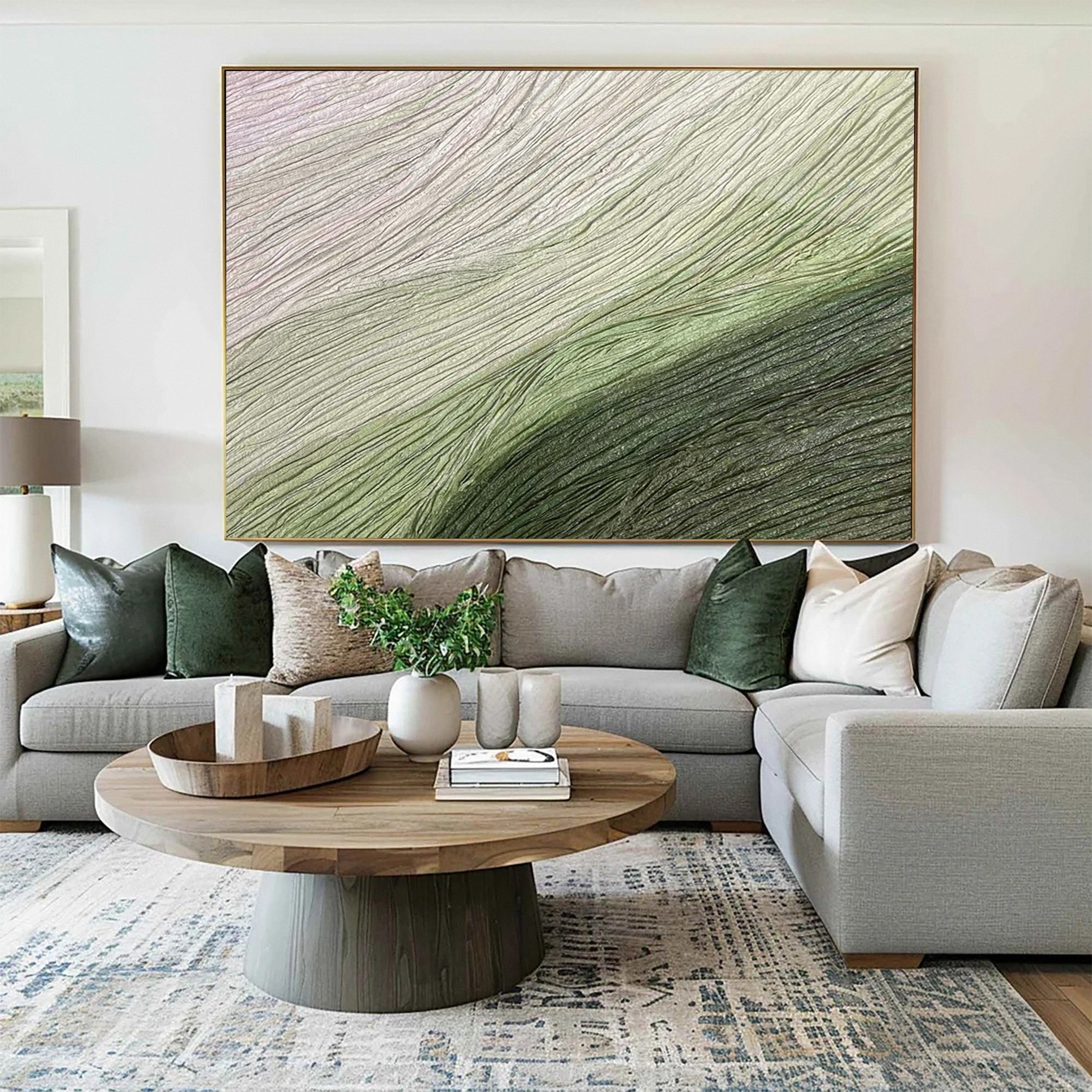 Modern Abstract Canvas with Organic Horizontal Textures #BGA 266