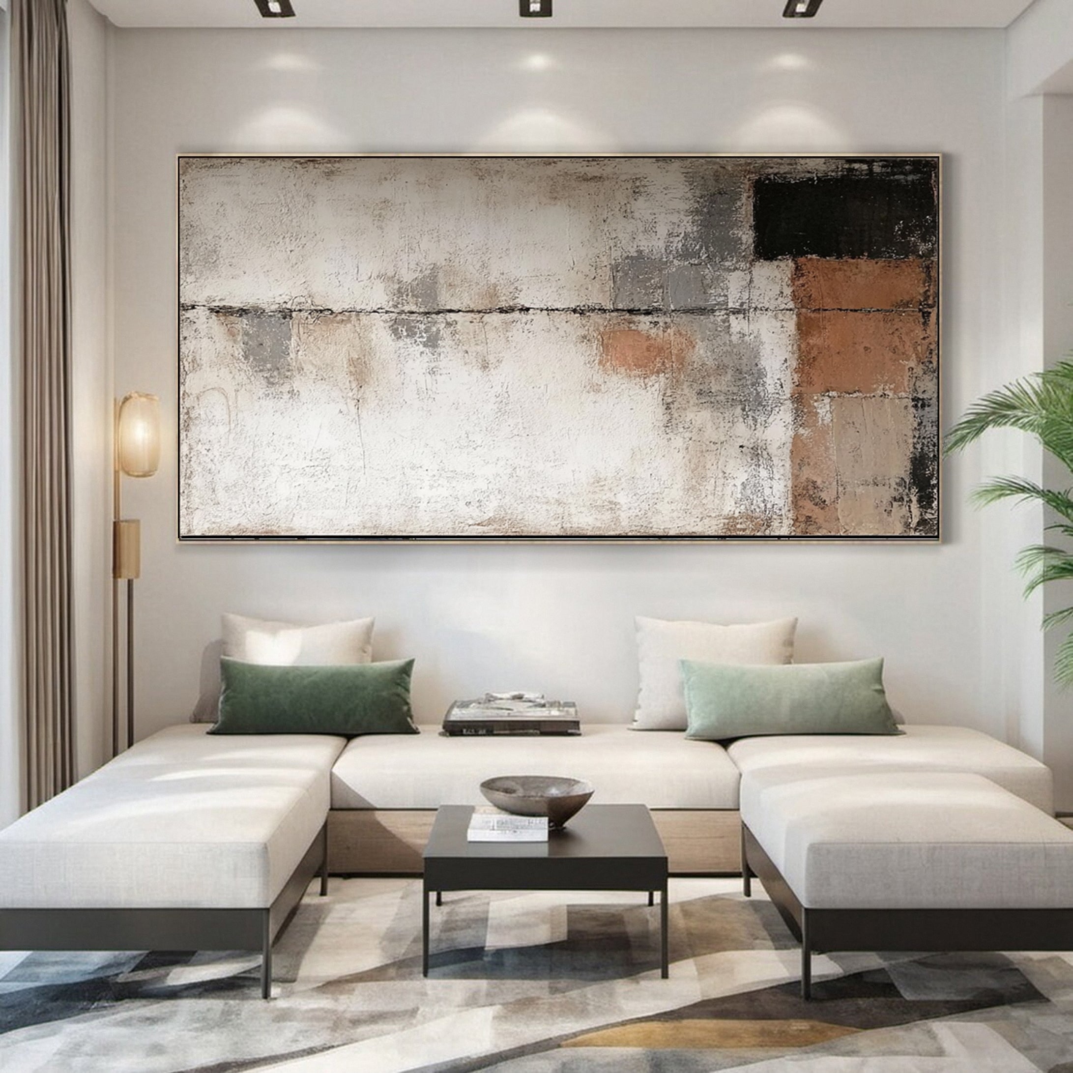 Rustic Harmony Large Abstract Earth Tones Painting #BBA 042