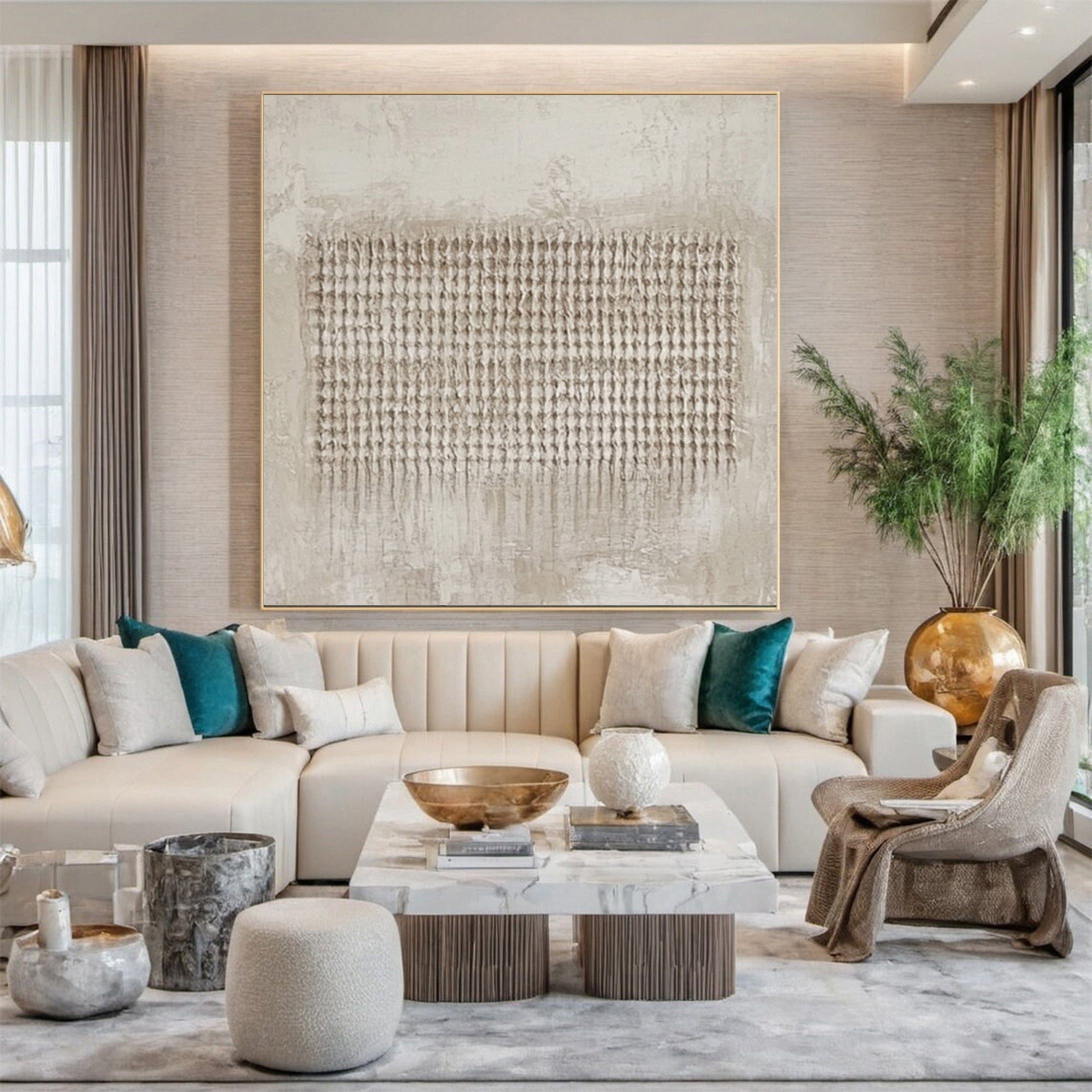 Wabi Sabi Canvas with Organic Flow in a Central Band #BGA 229