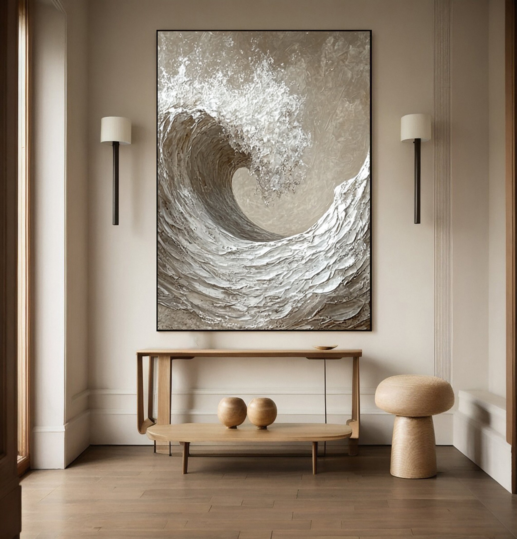 Sculpted Fury: Abstract Wave with Tactile Depth #BGA 242