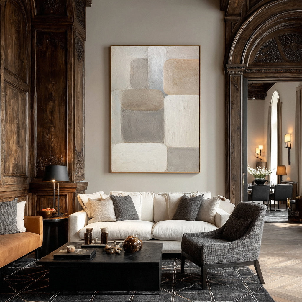 Neutral Japandi Abstract Wall Art Canvas #WG 015