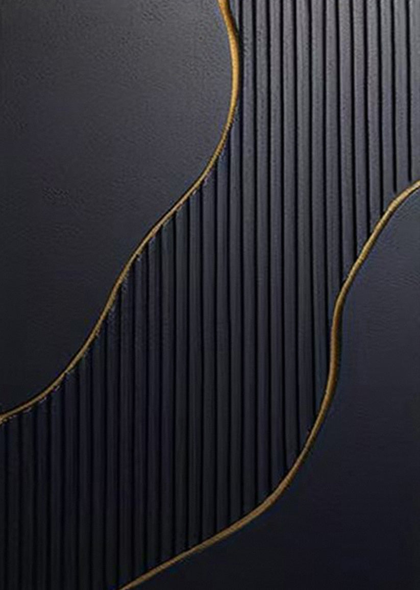 Gilded Geometry: Contemporary Abstract Art, Gold Line Design #BGA 113