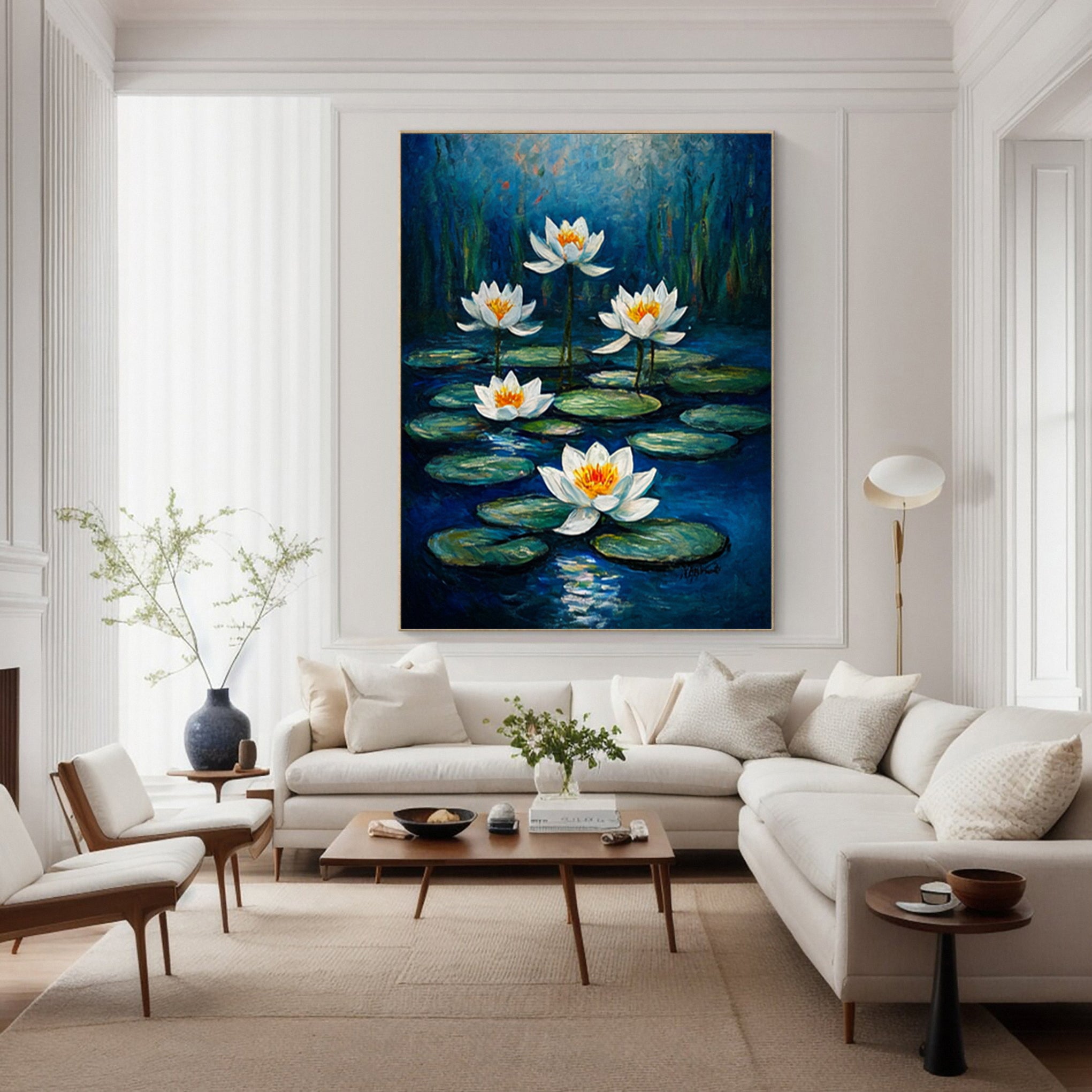 Contemporary Artwork Capturing the Tranquility of a Night Pond #BGA 278