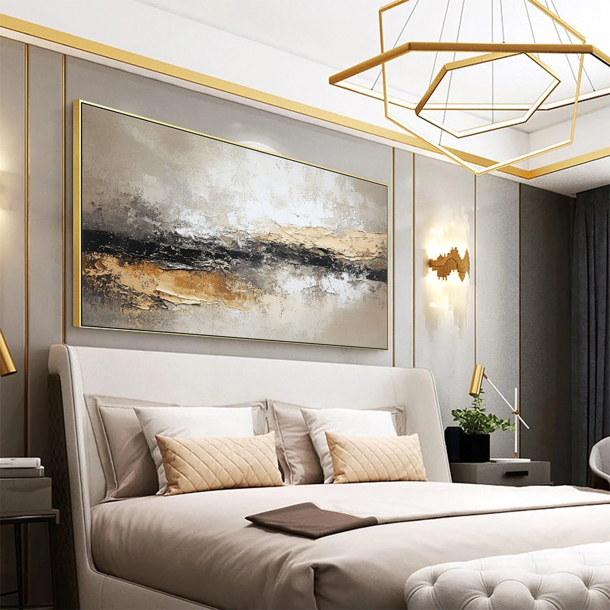 Rustic Harmony Large Abstract Earth Tones Painting #BBA 043