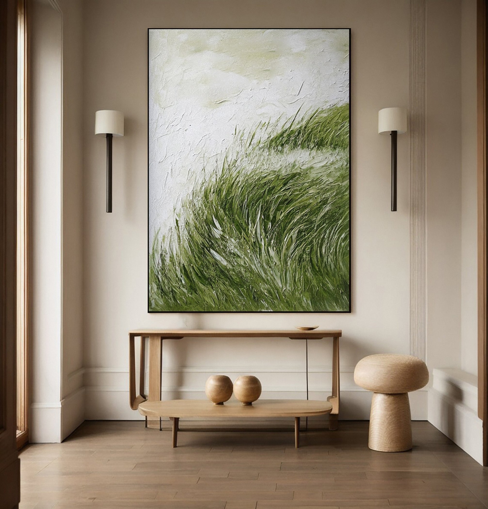 Abstract Art with a Textured Surface Evoking Windswept Vegetation #BGA 276