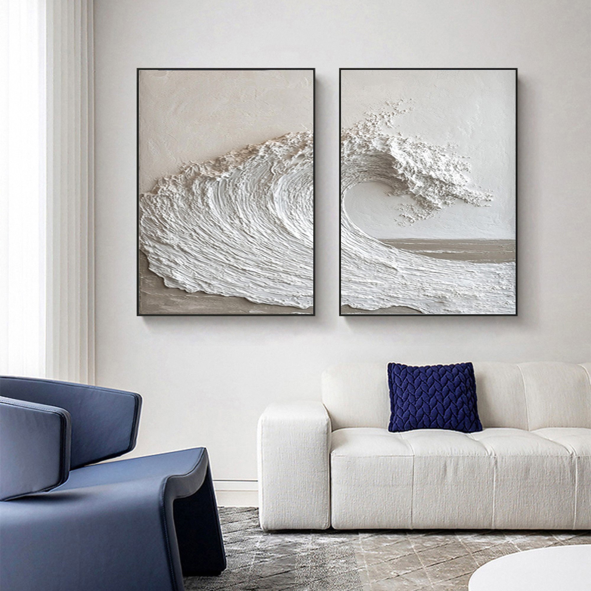 Textured Ocean Wave Art 3D Oil Painting for Modern Home Decor #BBS 011