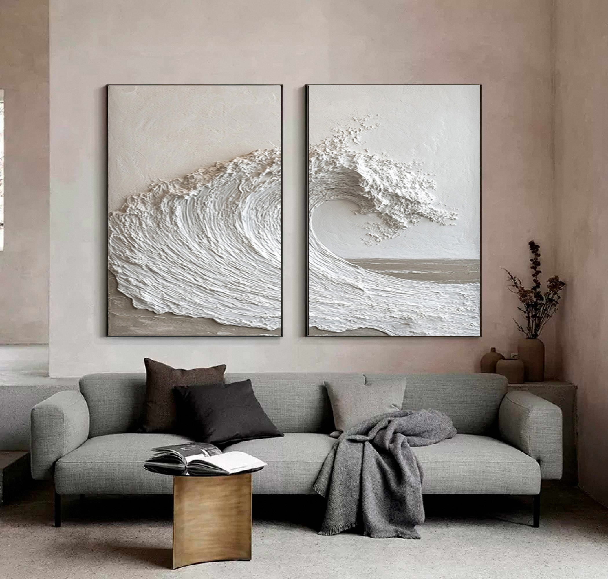 Textured Ocean Wave Art 3D Oil Painting for Modern Home Decor #BBS 011