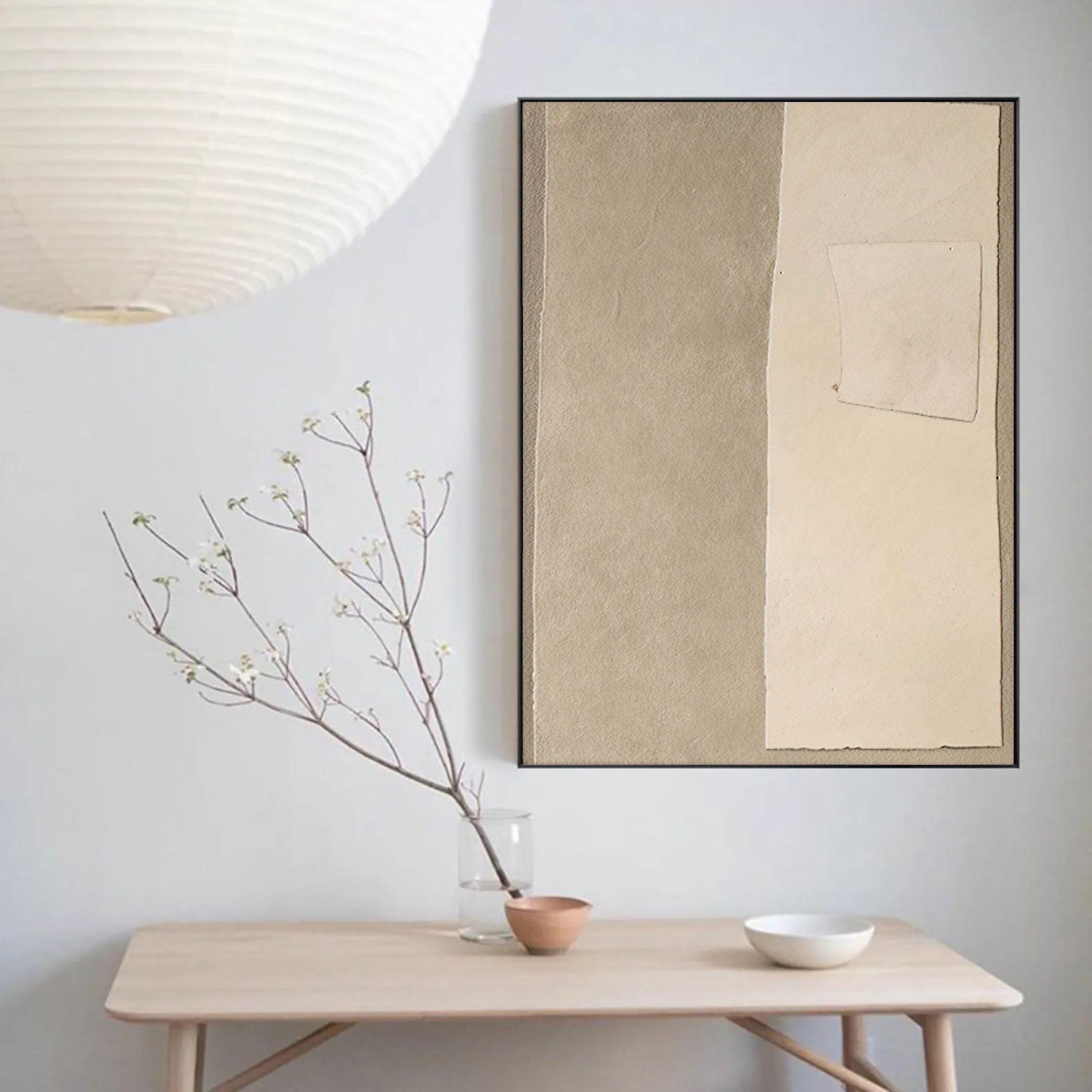 Beige & Brown Abstract Painting #LL 037