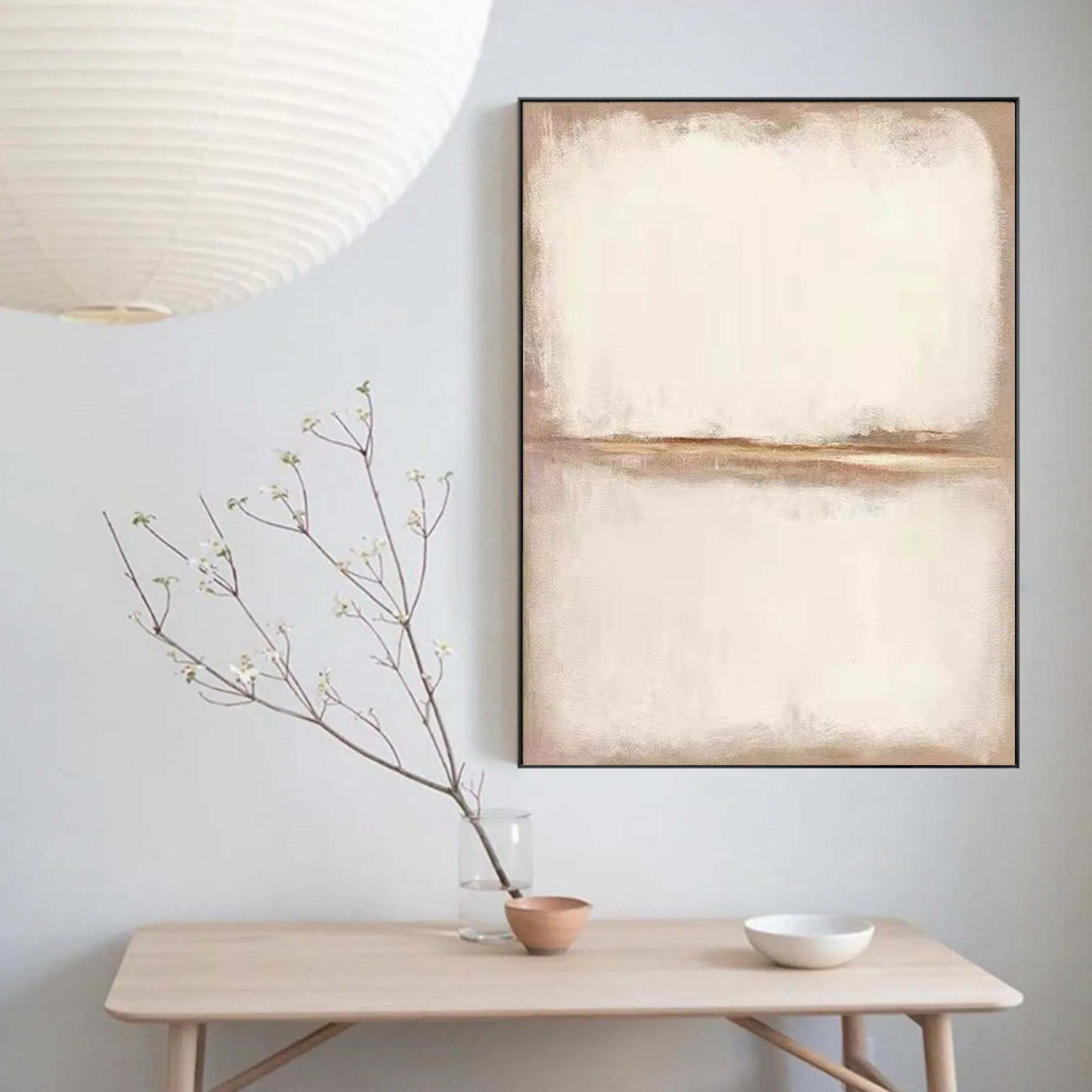 Beige & Brown Abstract Painting #LL 044