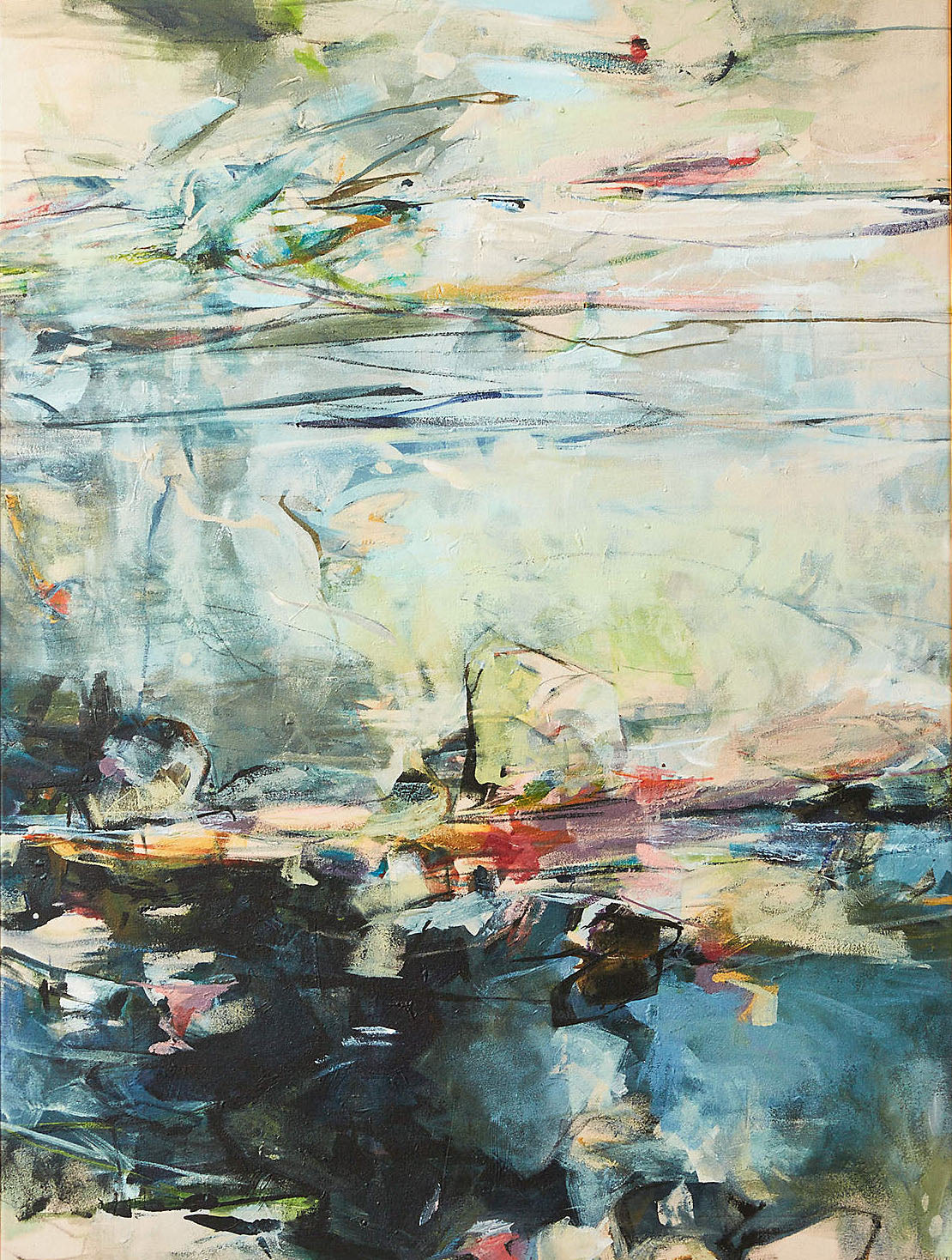 Large Blue And Green Contemporary Abstract Landscape #BGA 042