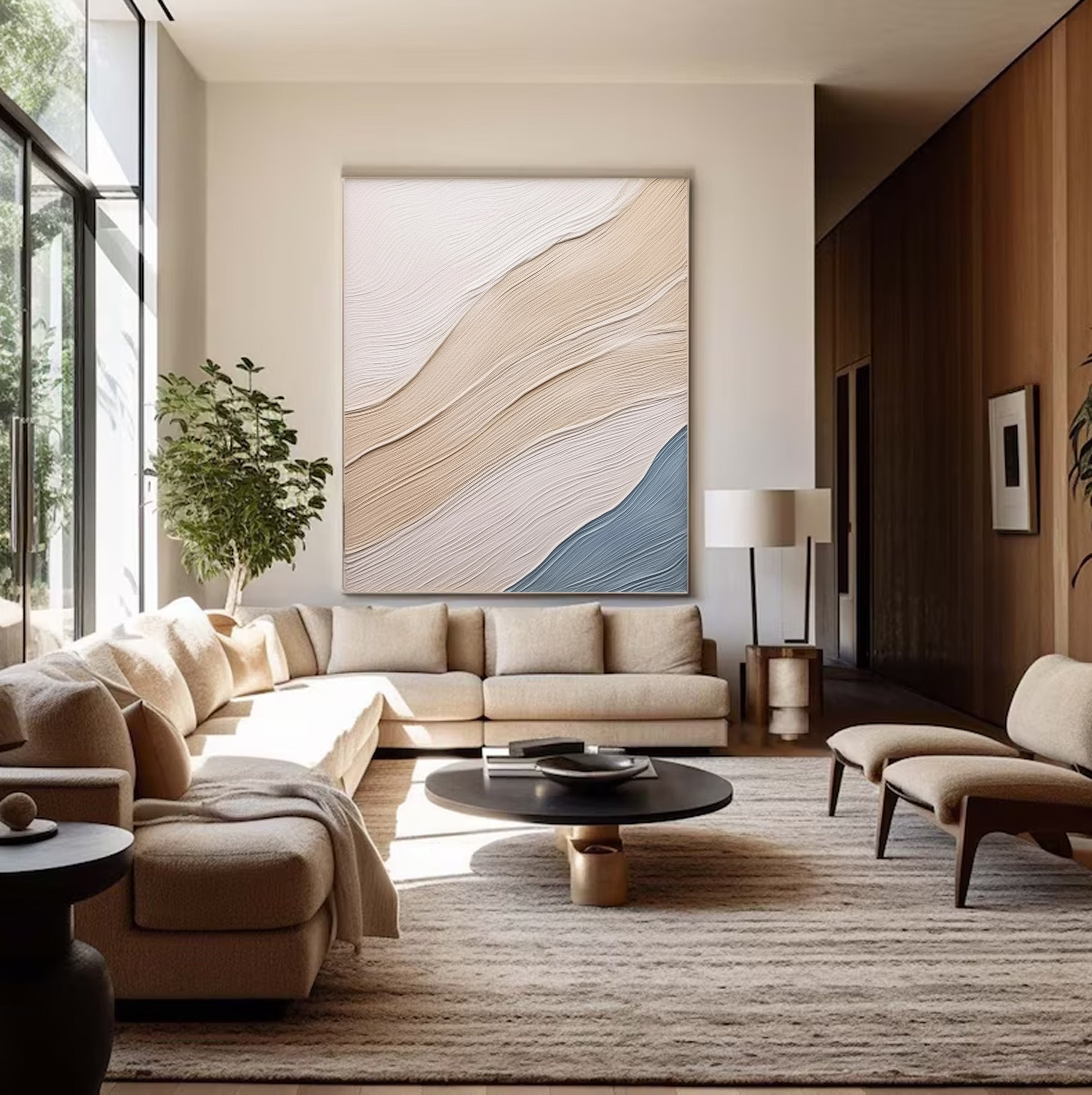 Contemporary 3D Abstract, Organic Linear Textured Wall Art #BGA 162