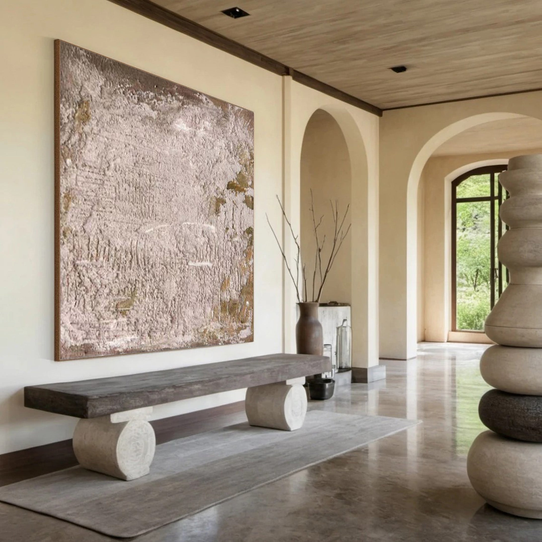 Contemporary Abstract Painting, Tactile Plaster Wall Art #BGA 156