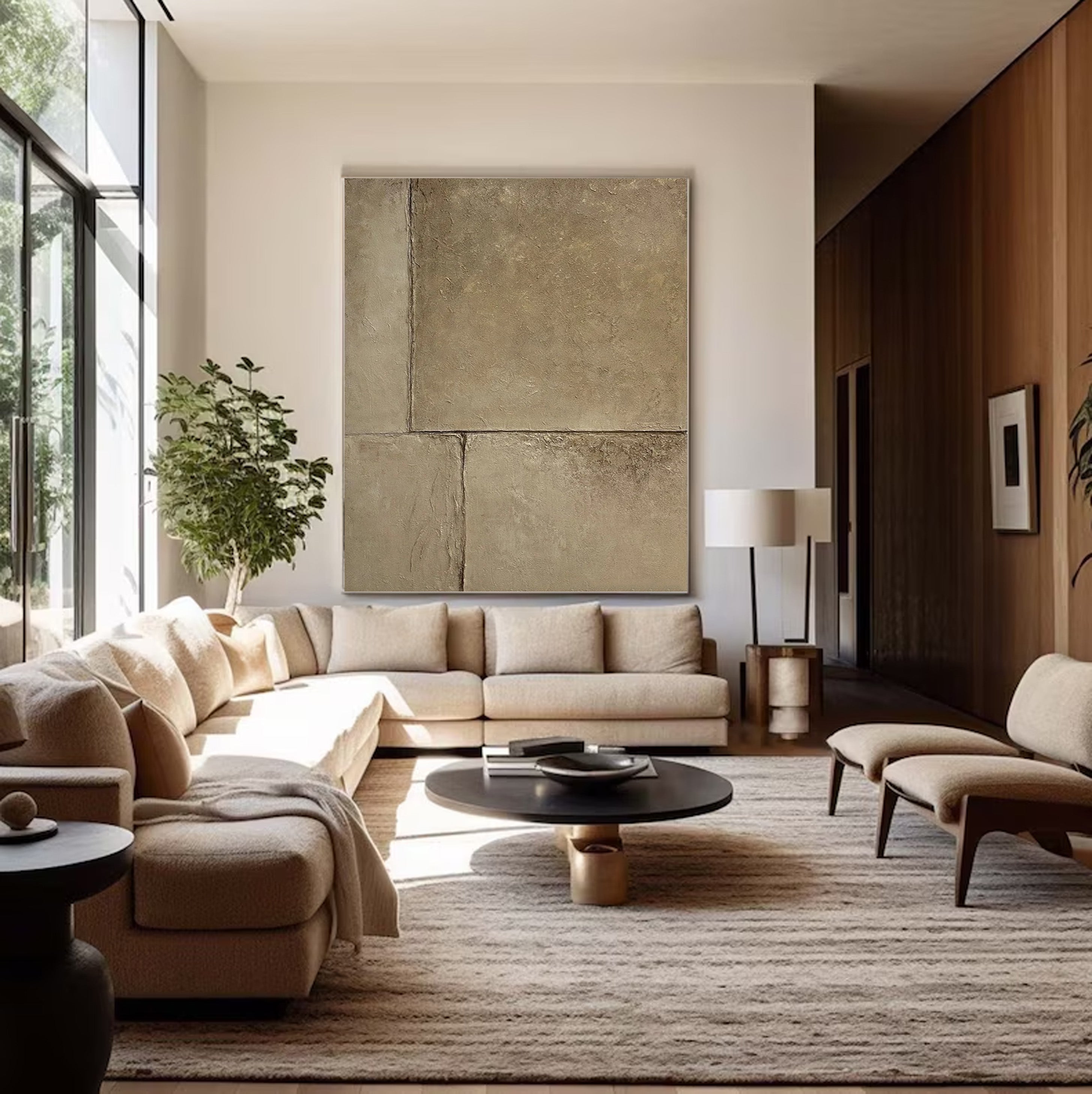 Minimalist Stone Texture Canvas, Earthy Abstract Art #BGA 127