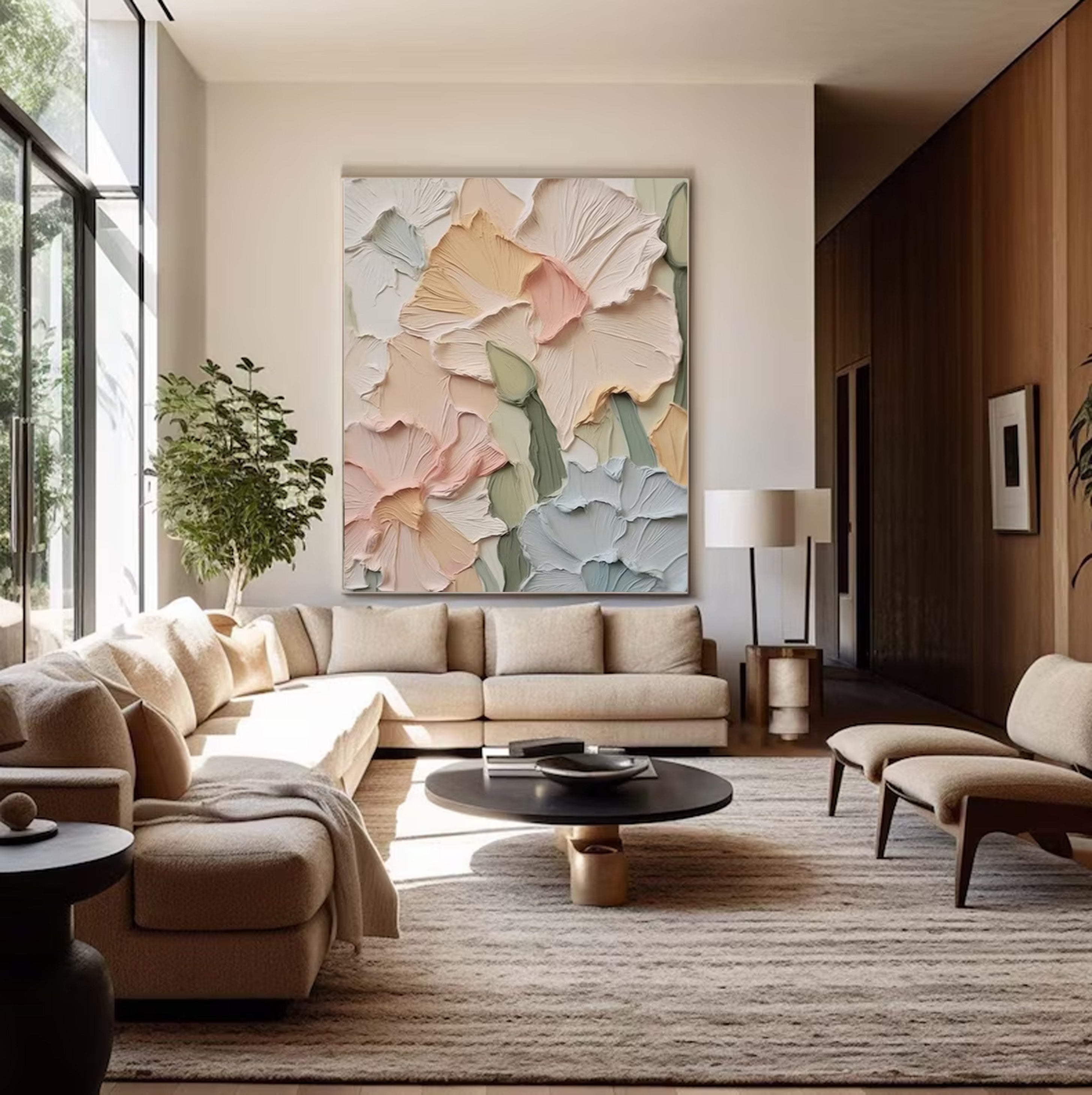 Soft Bloom Relief: 3D Flower Painting, Textured Floral Art #BGA 123