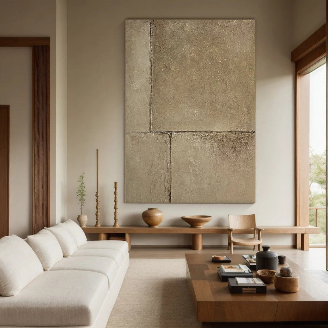 Minimalist Stone Texture Canvas, Earthy Abstract Art #BGA 127
