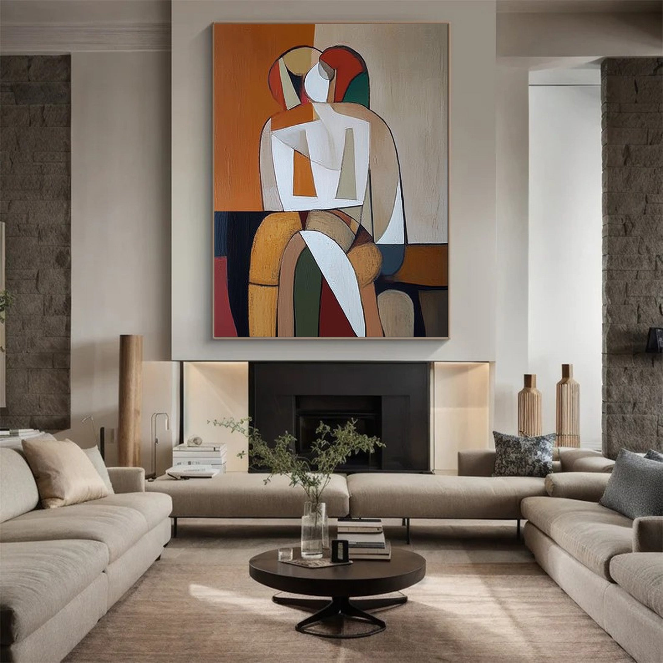 Contemporary Figurative Art, Bold Lines and Contrasting Shape #BGA 179