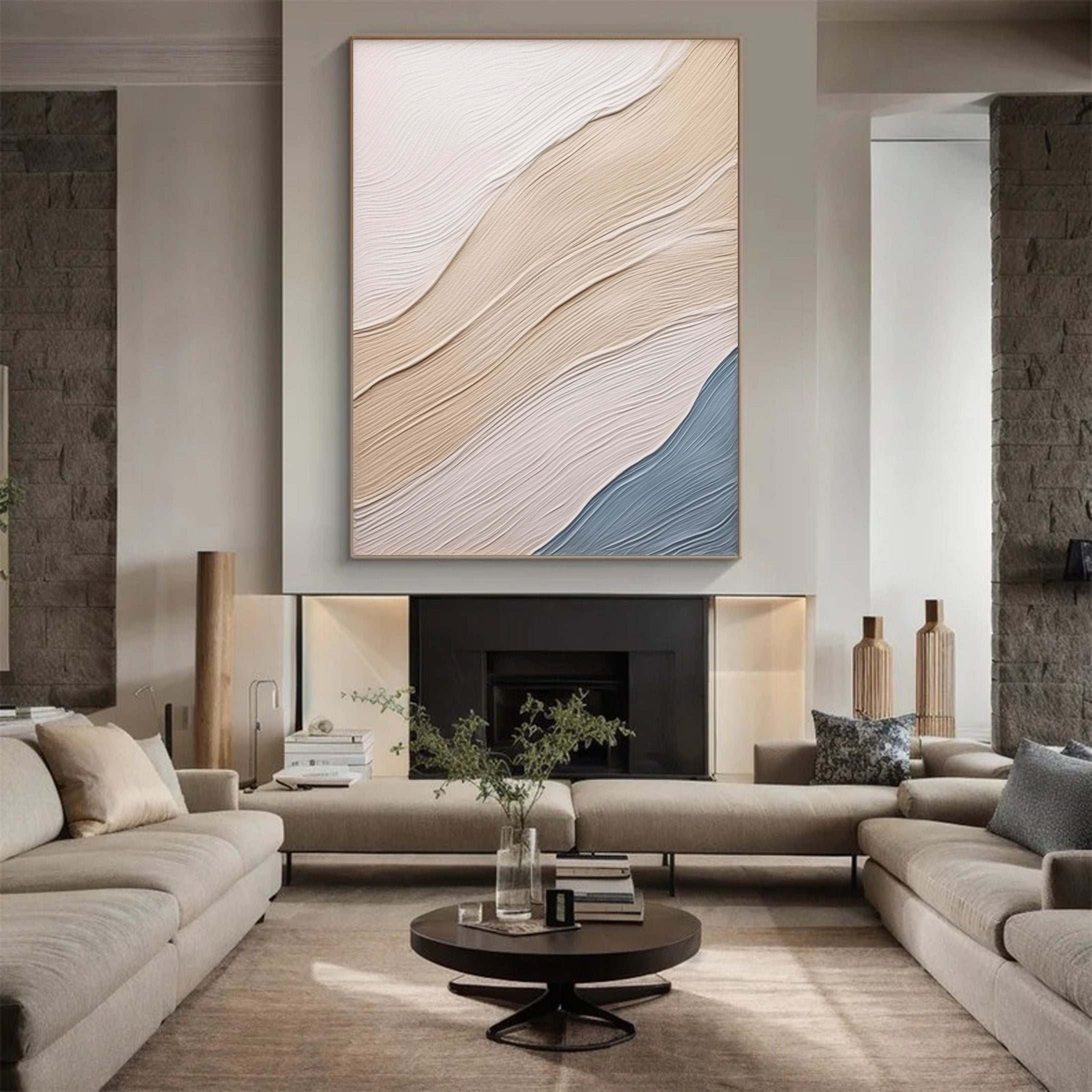 Contemporary 3D Abstract, Organic Linear Textured Wall Art #BGA 162