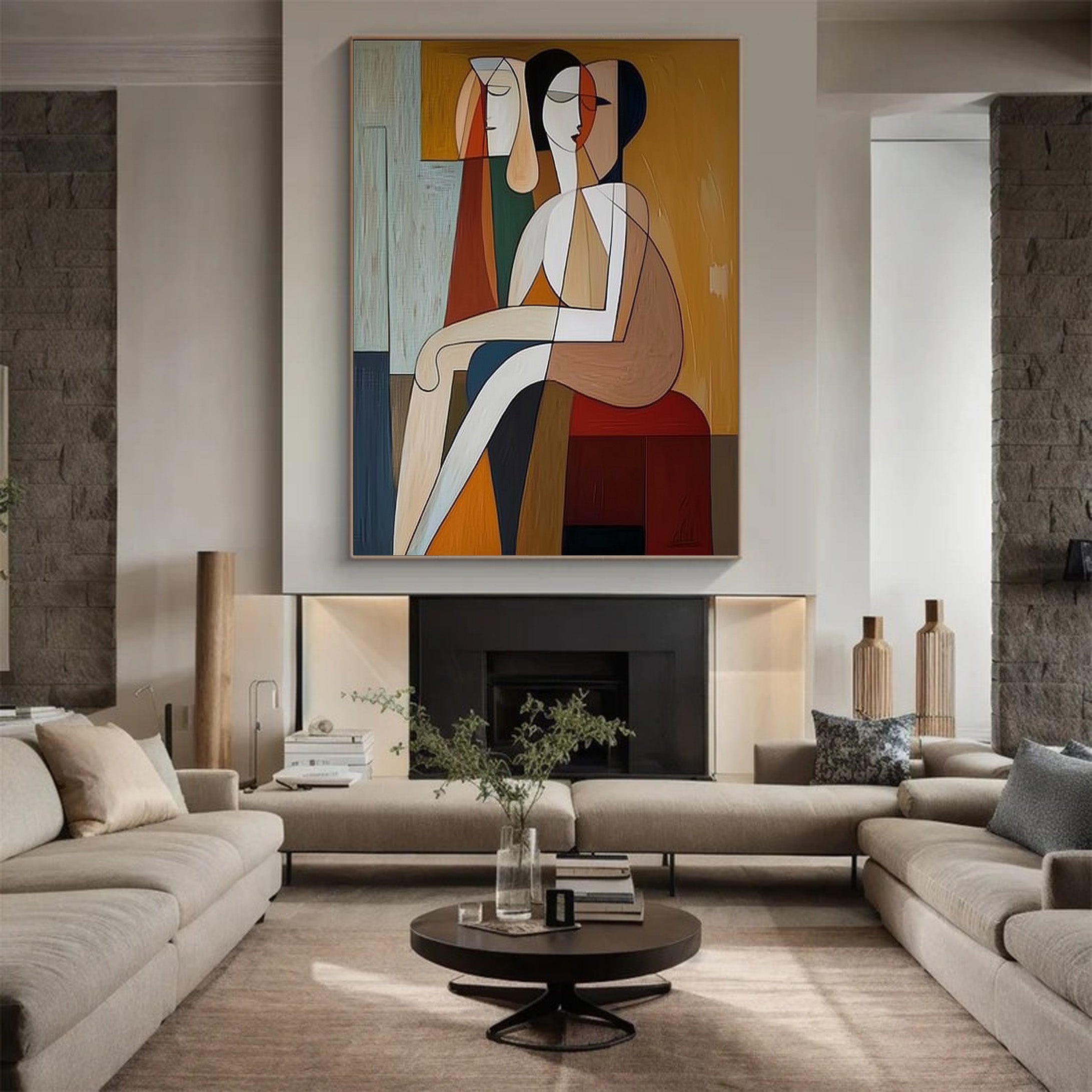 Contemporary Figurative Painting, Geometric Abstract Design #BGA 178