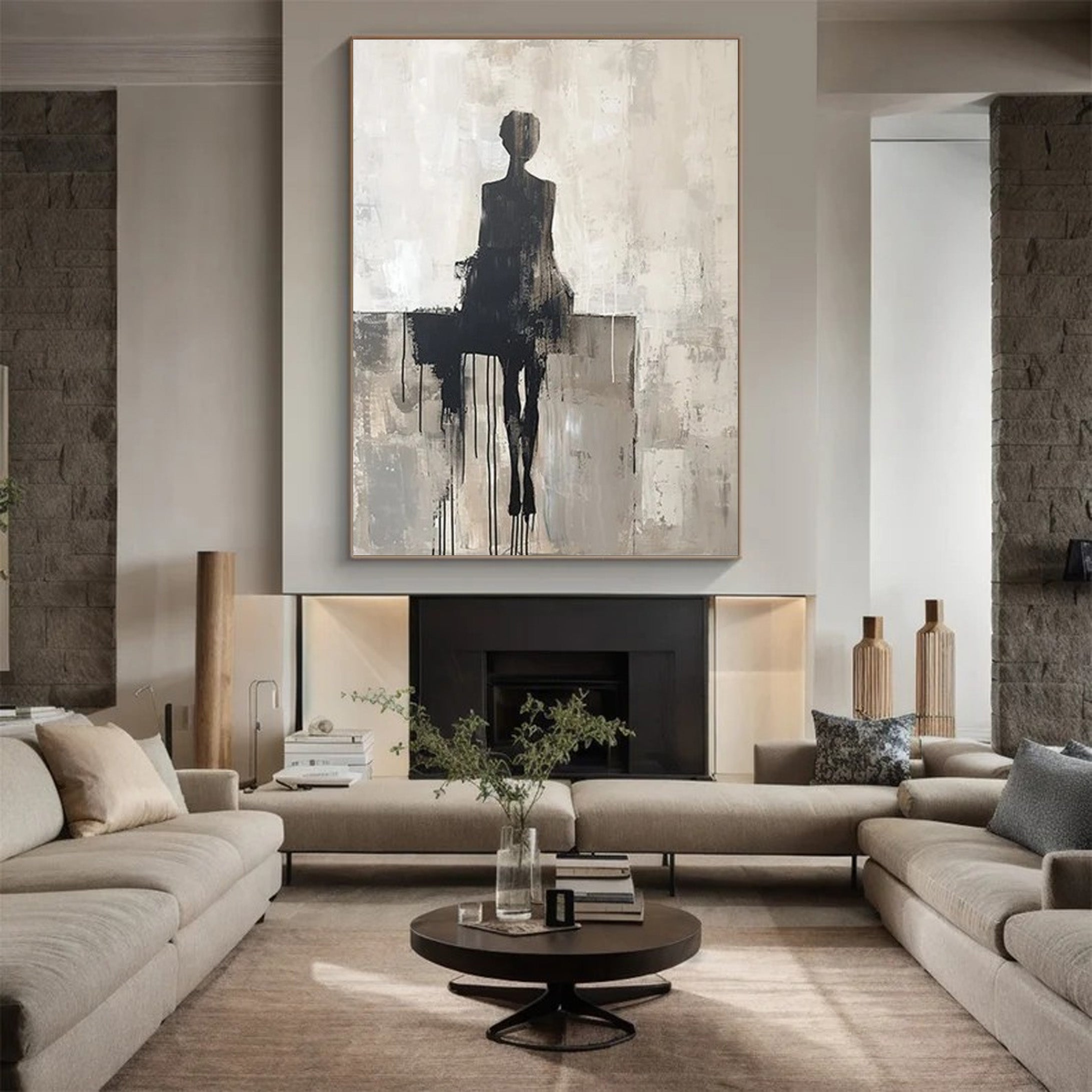 Echo of Self: Abstract Figure Painting, Contemporary Wall Art #BGA 125