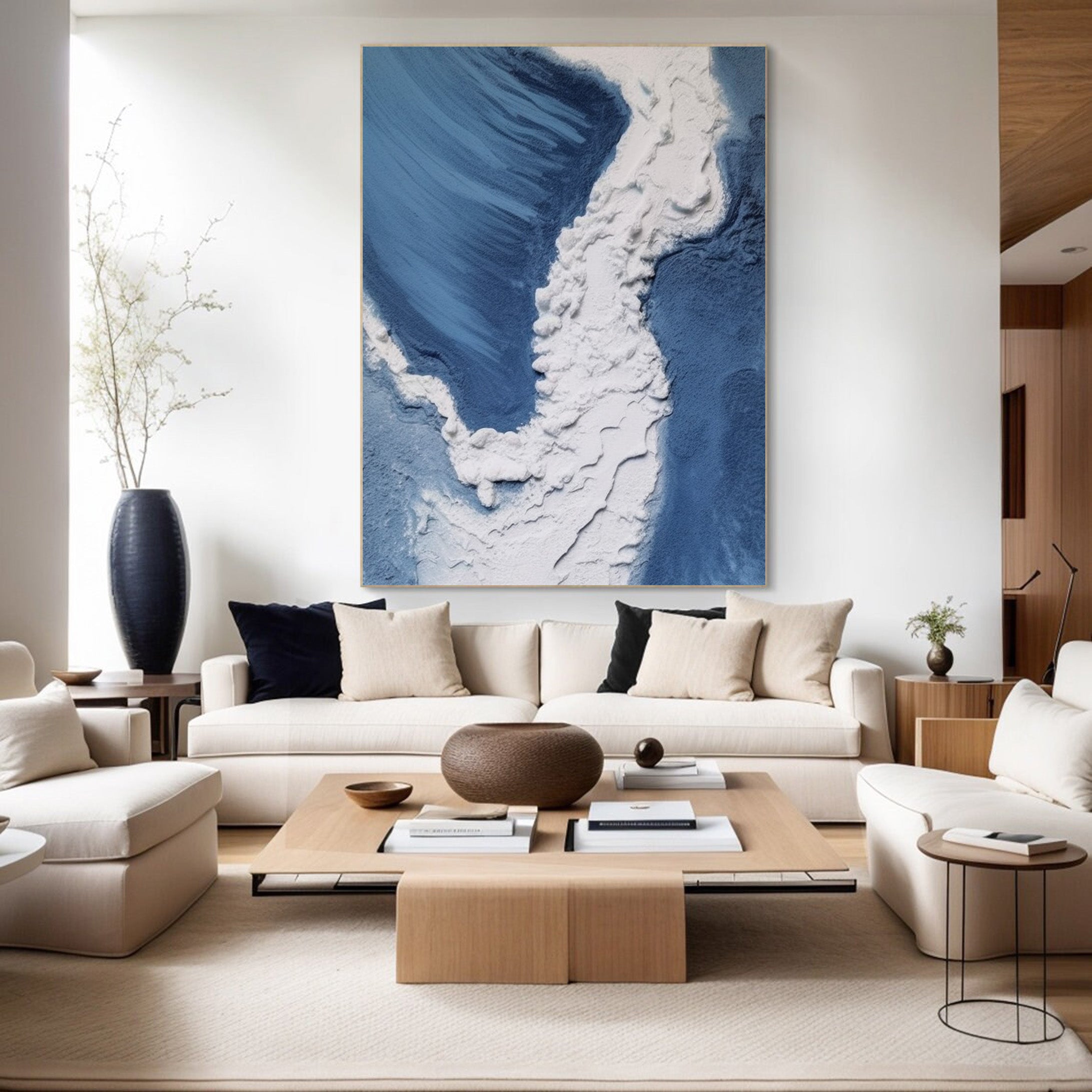Textured Aerial Ocean Wall Art, Serene Yet Powerful Design #BGA 166
