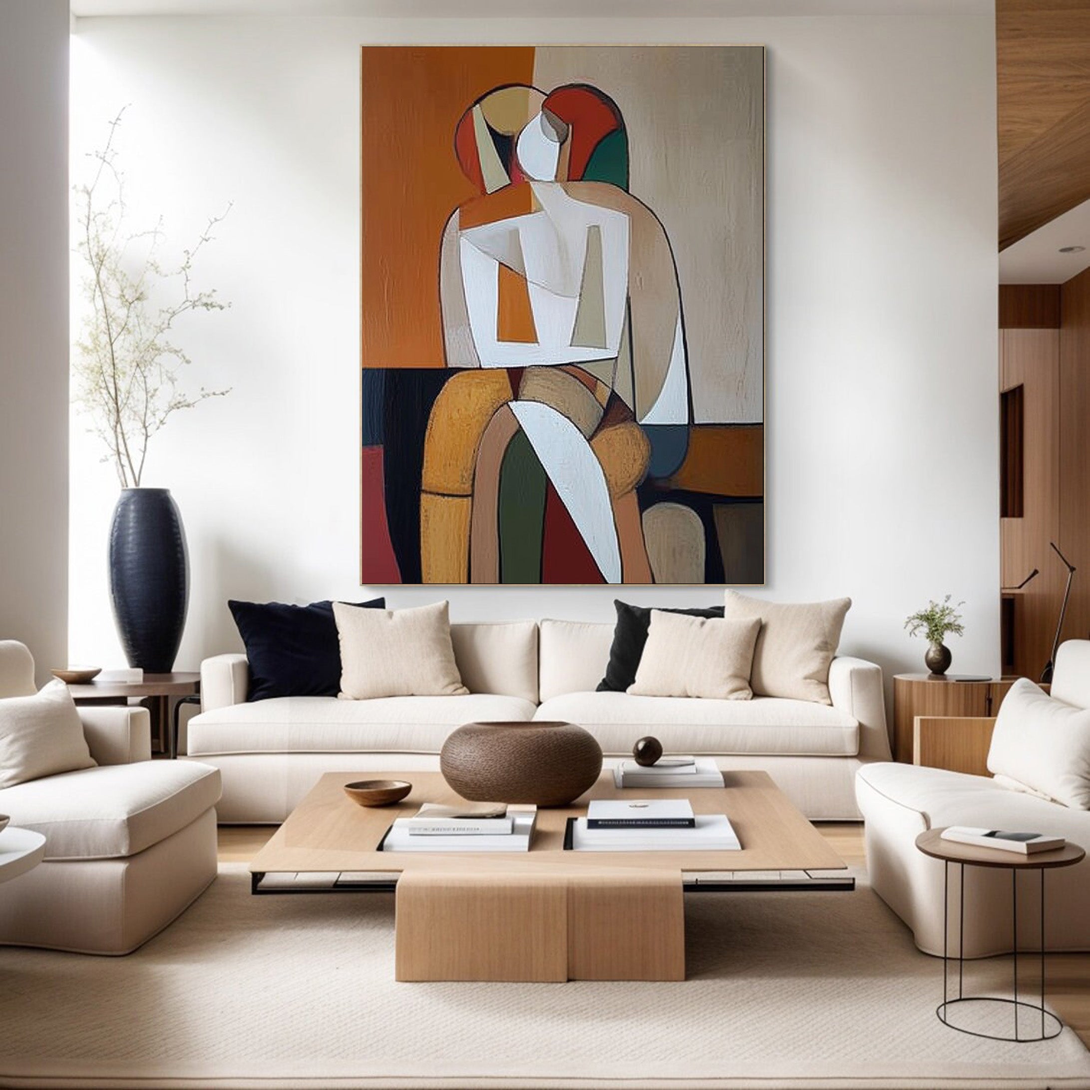 Contemporary Figurative Art, Bold Lines and Contrasting Shape #BGA 179