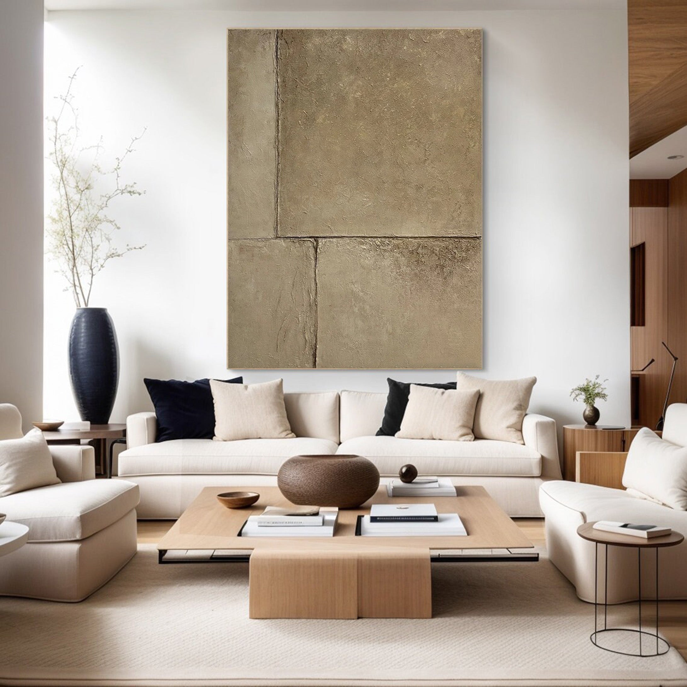Minimalist Stone Texture Canvas, Earthy Abstract Art #BGA 127