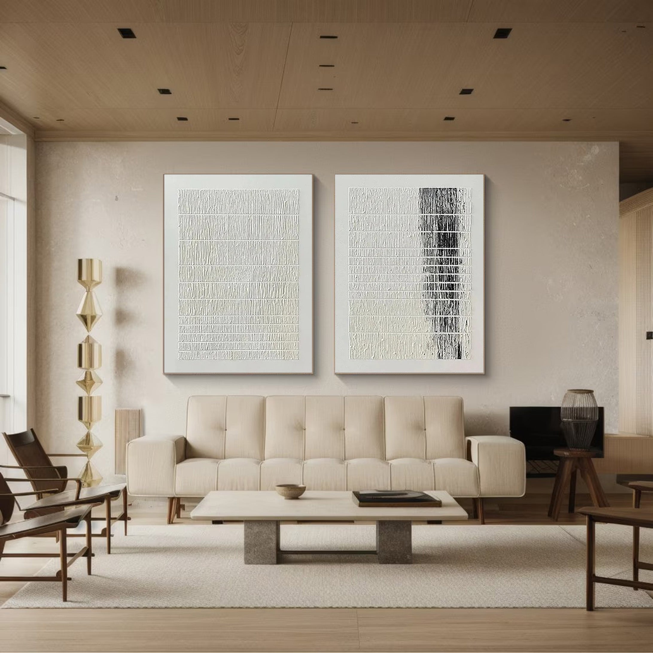 Textured Linear Art Set, Minimalist Black & White Design #BGA 134