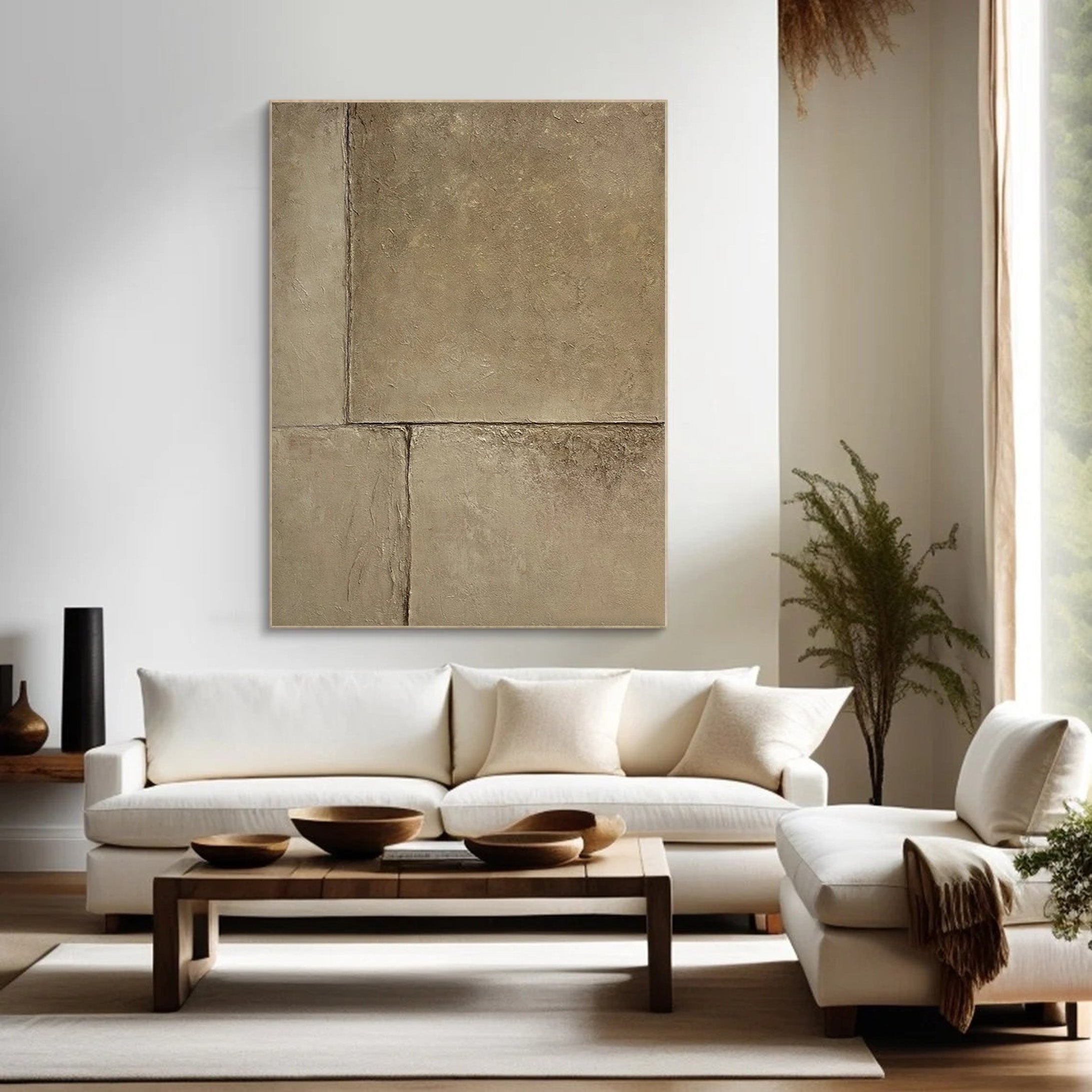 Minimalist Stone Texture Canvas, Earthy Abstract Art #BGA 127