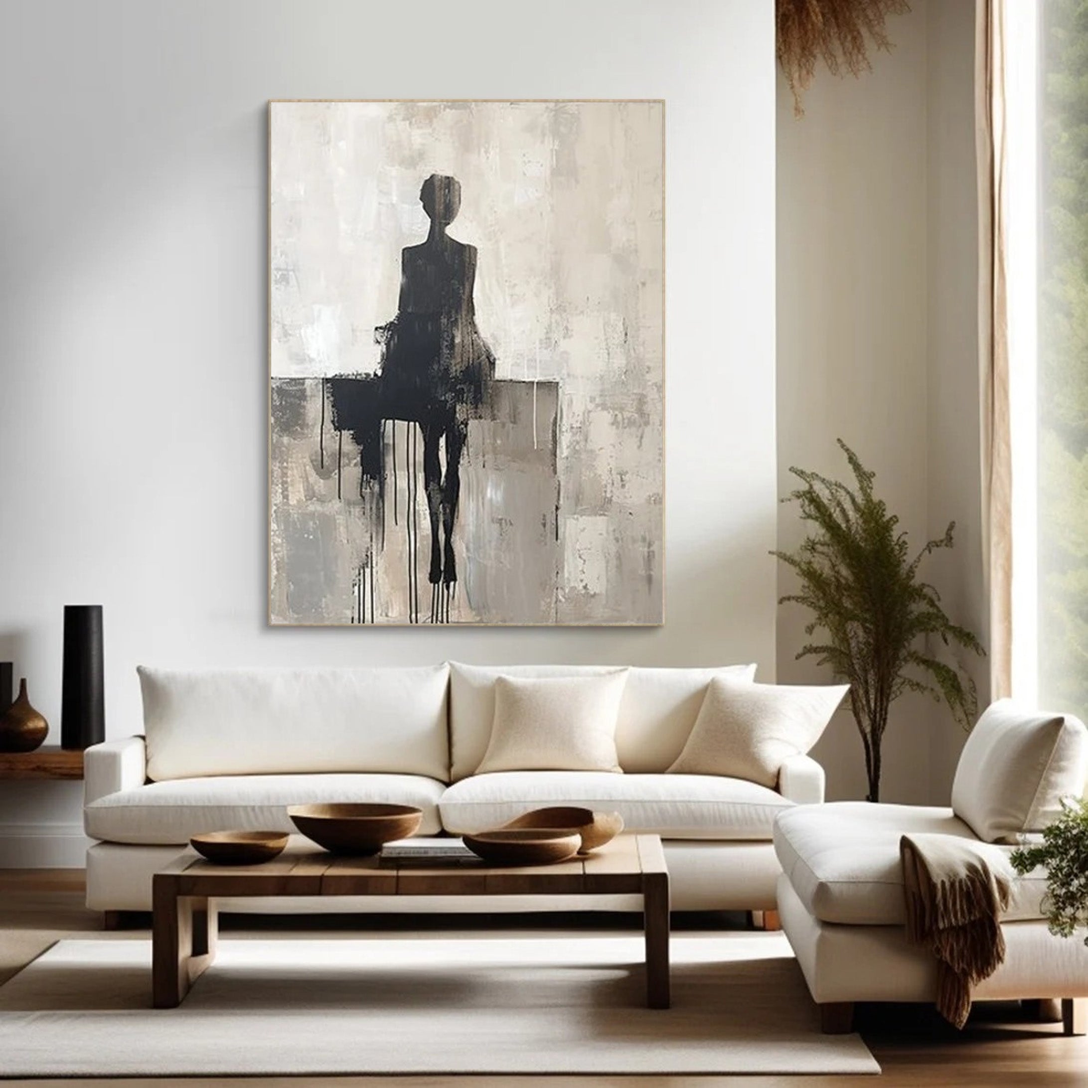 Echo of Self: Abstract Figure Painting, Contemporary Wall Art #BGA 125