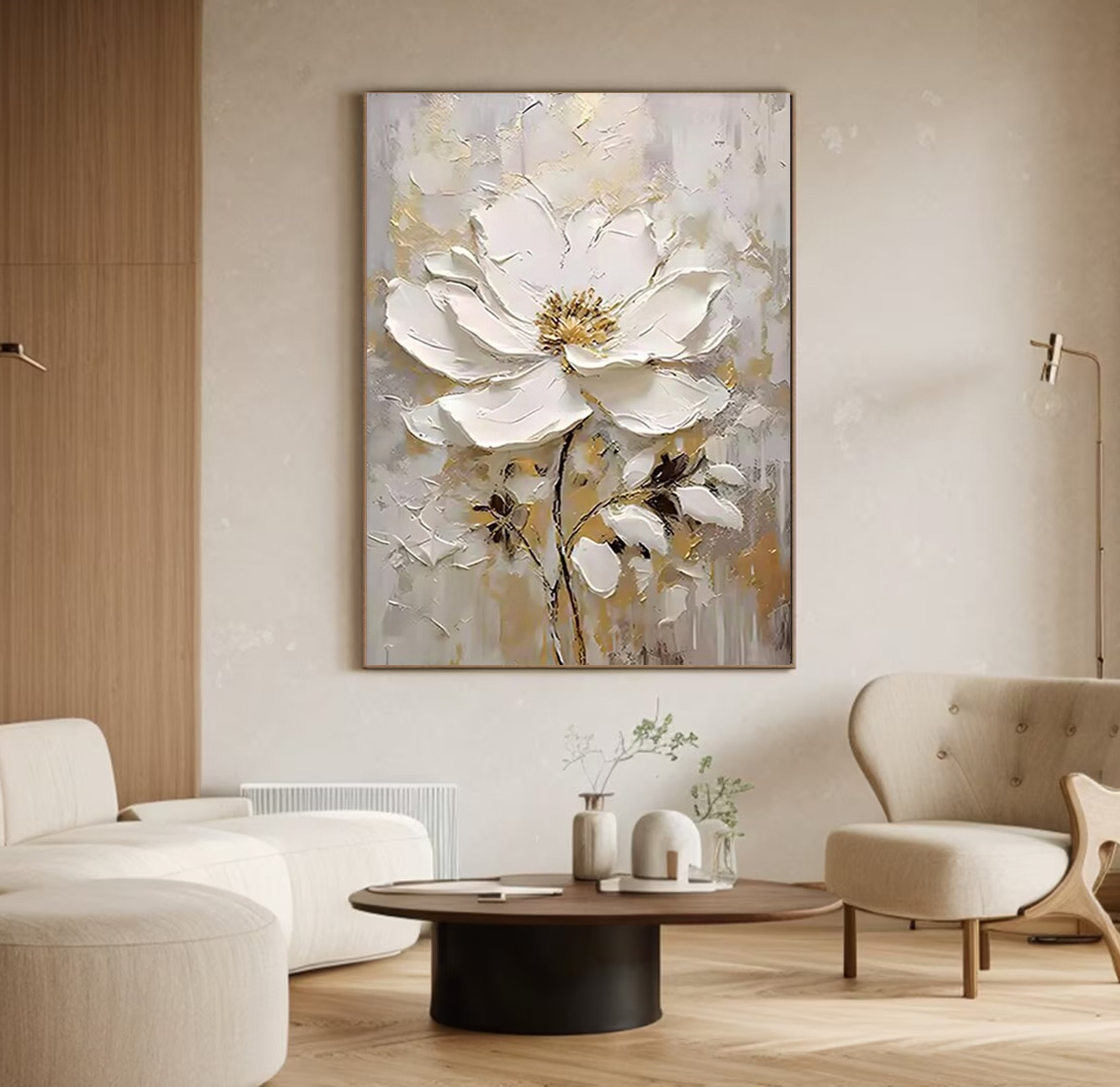 Executive Bloom: Large 3D Floral Canvas, Home Statement Art #BGA 126