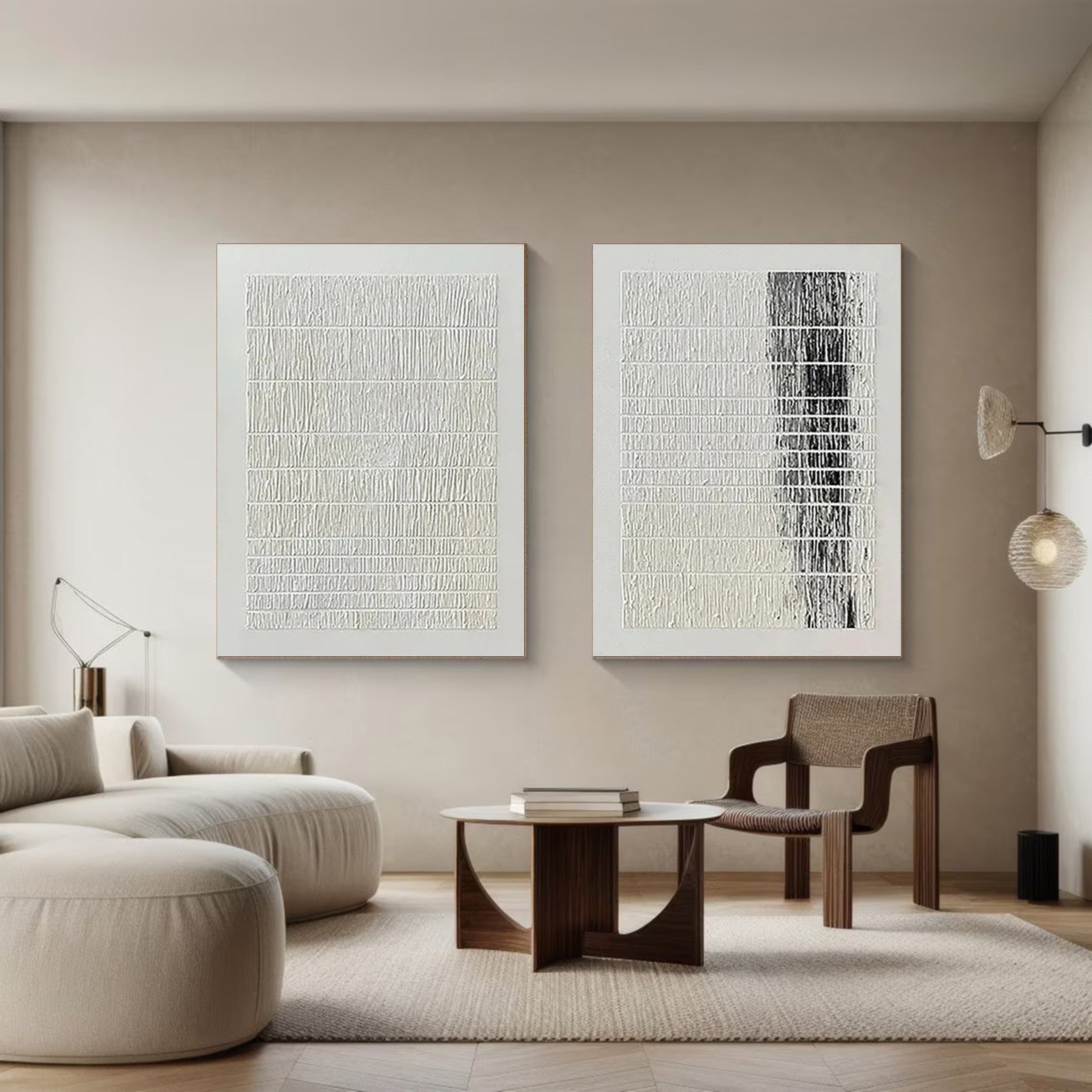 Textured Linear Art Set, Minimalist Black & White Design #BGA 134