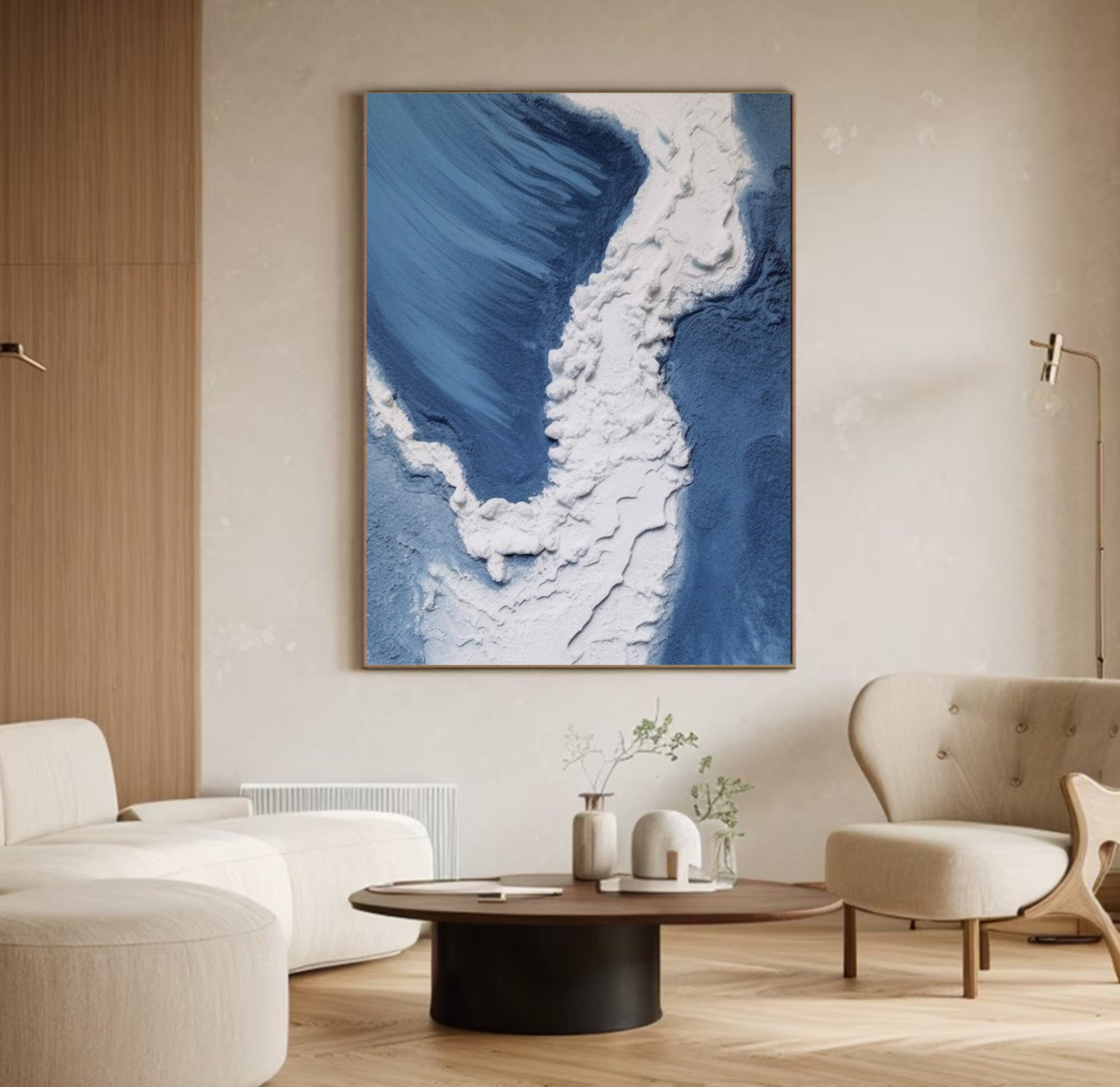 Textured Aerial Ocean Wall Art, Serene Yet Powerful Design #BGA 166