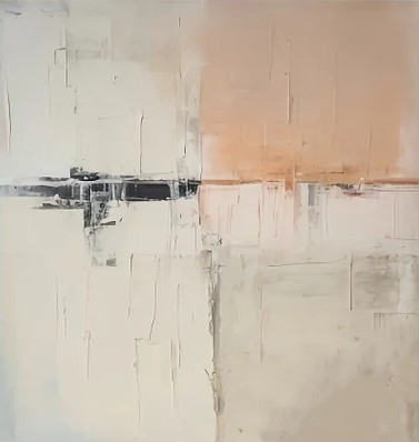 Abstract Beige & Peach Art, Minimalist Scandinavian Style #BGA 138