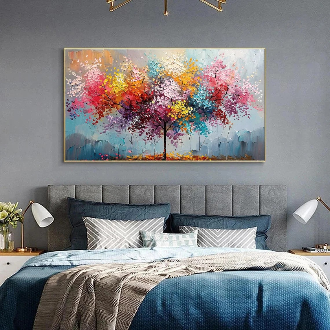 Colorful Abstract Tree Painting for Modern Spaces #BGA 033