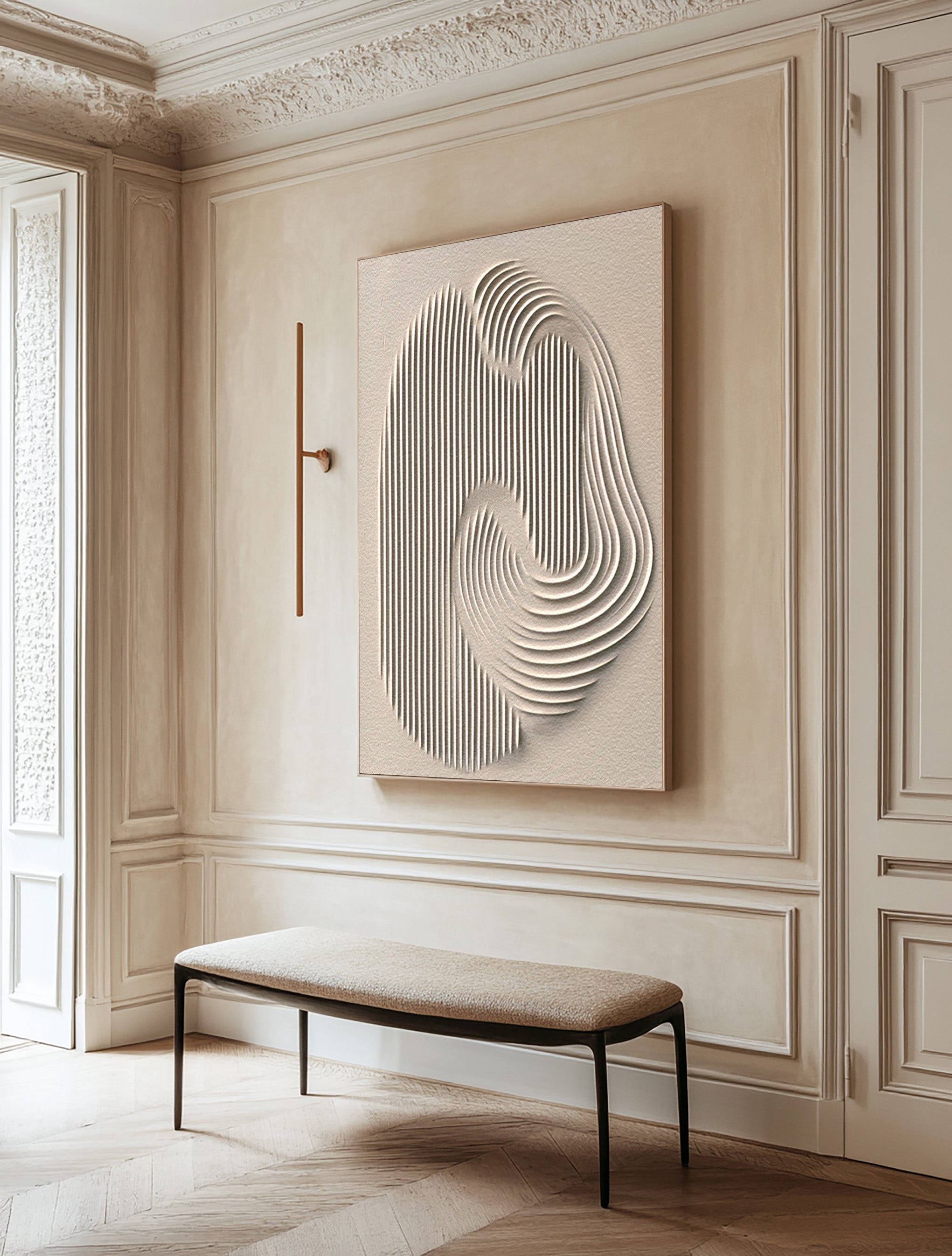 Contemporary Abstract Wall Art - Minimalist White Canvas for Home #OS 084