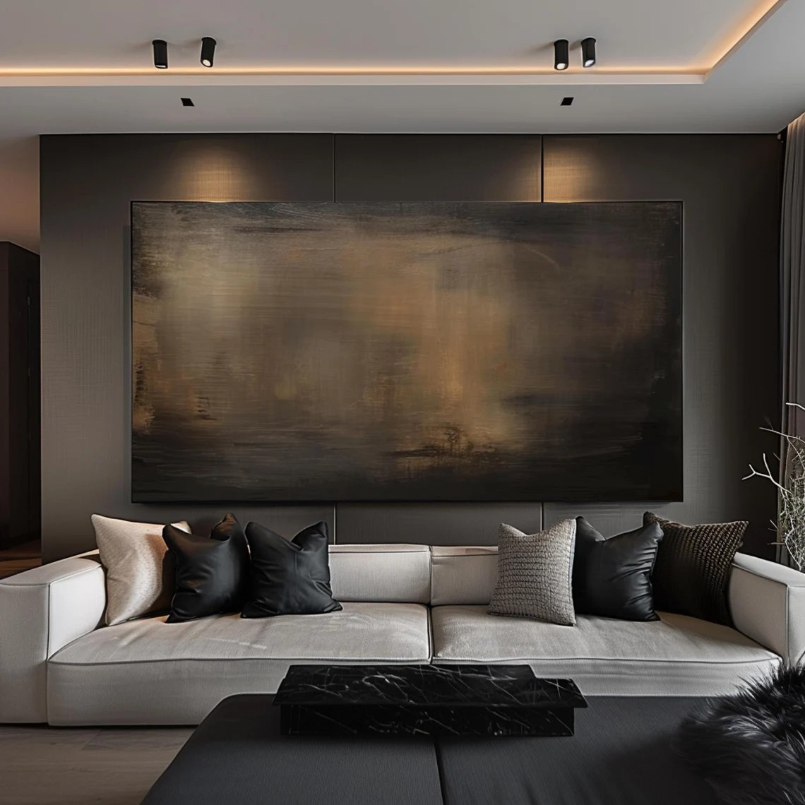 Brown Landscape Moody Canvas, Modern Wall Decor #BGA 077