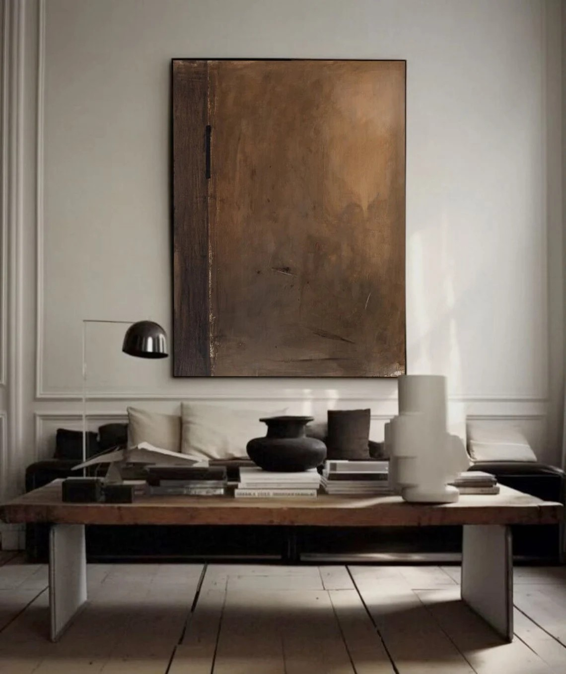 Whispers of Rust: Brown Minimalist Art, Organic Wabi-Sabi #BGA 103