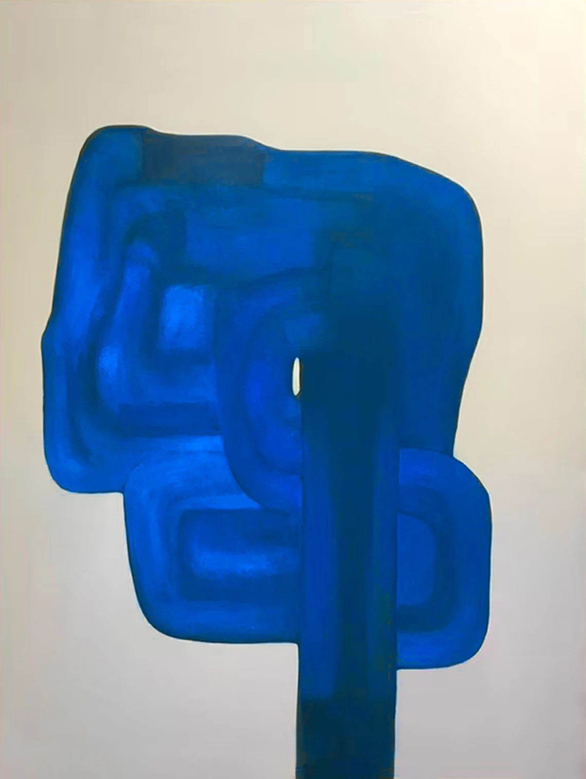 Blue Monolith: Abstract Expressionist, Vibrant Blue Canvas #BGA 119