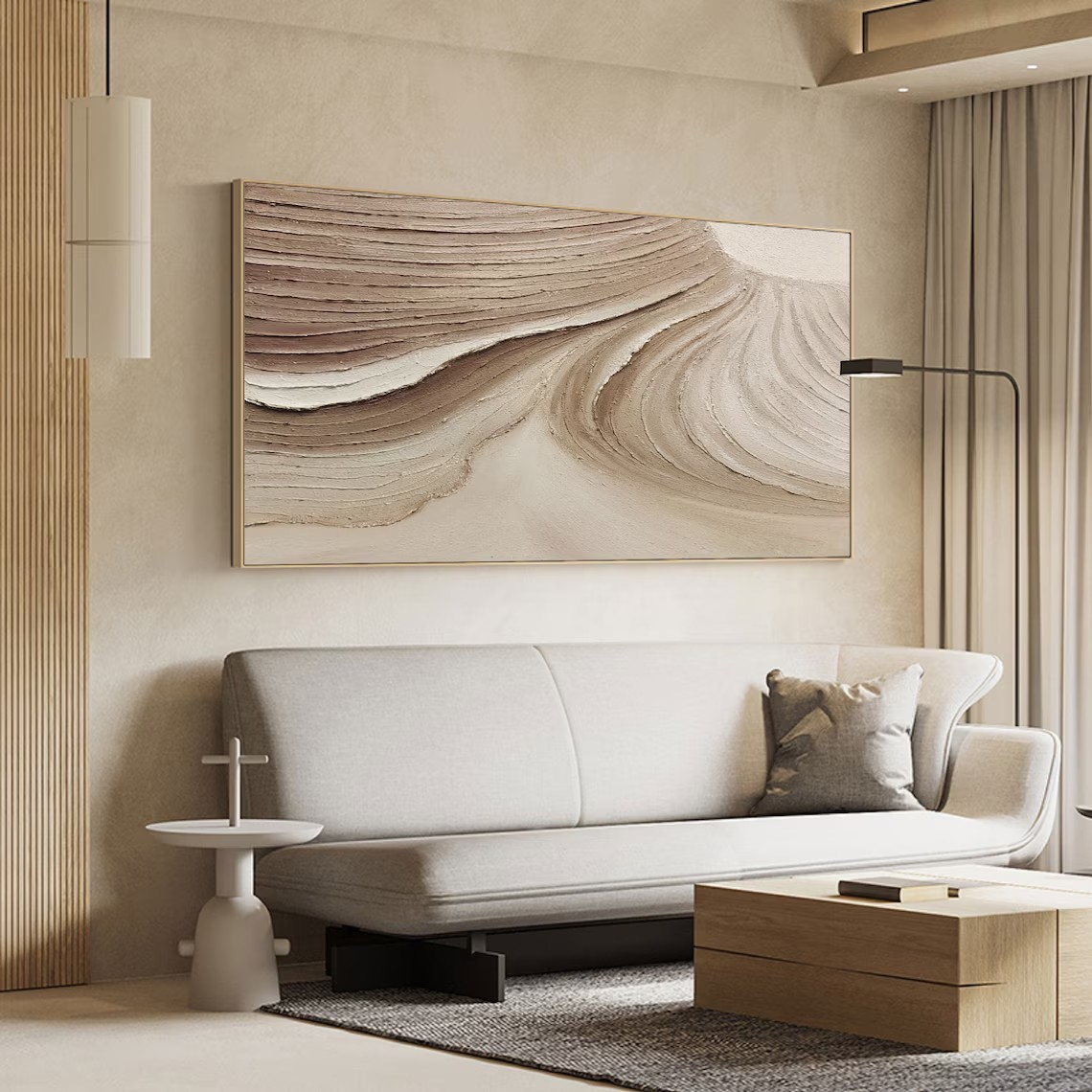 Beige Relief Art, Modern Textured Canvas, Minimalist Design #BGA 101