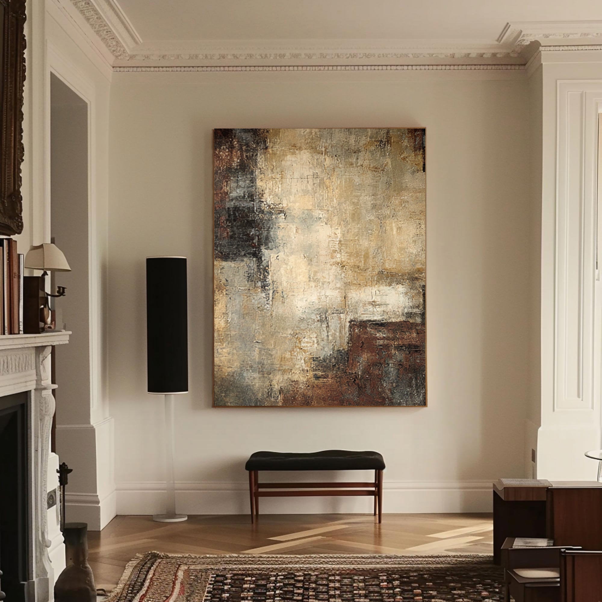 Large Textured Abstract Earth Tones Modern Wall Art #WG 046