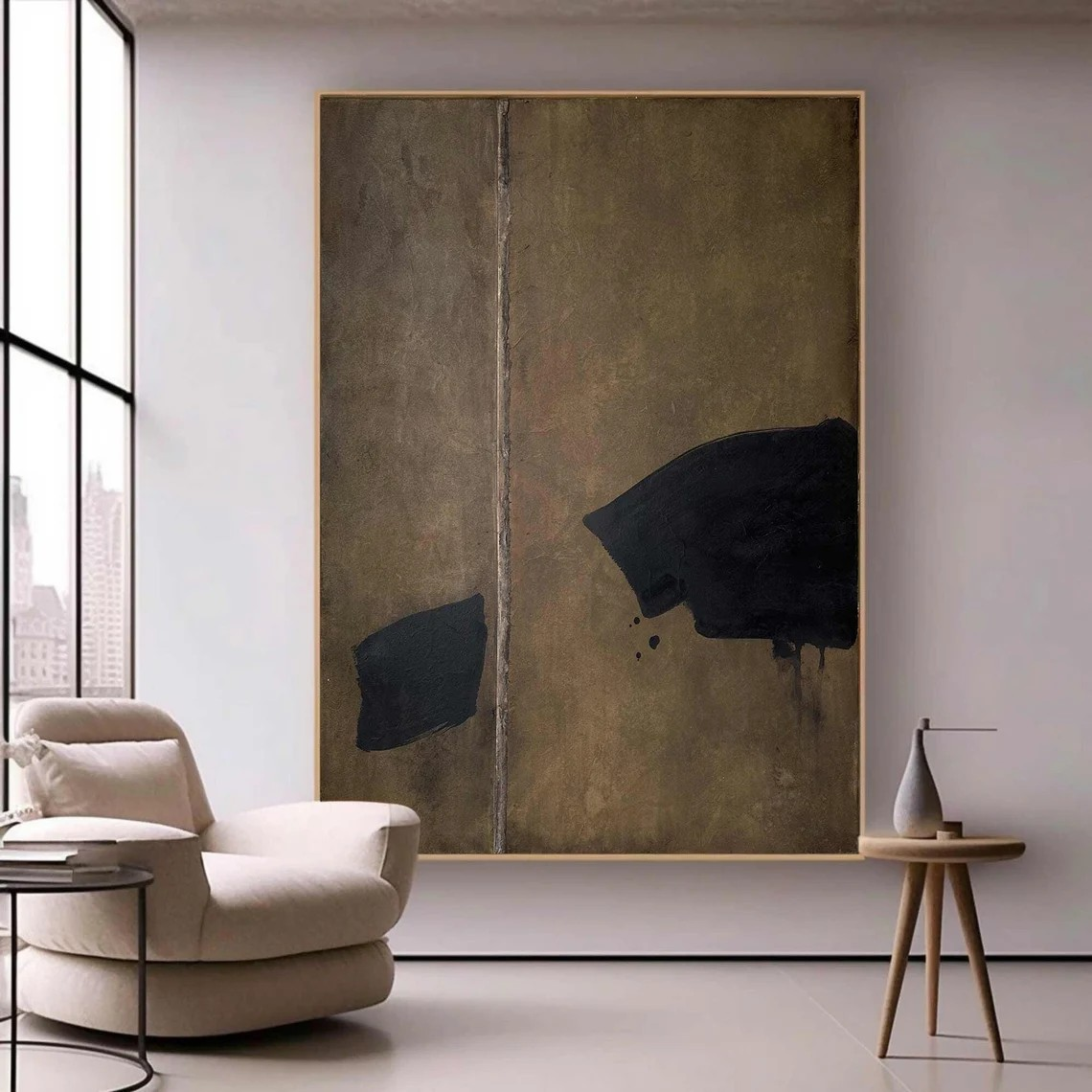 Contemporary Brown and Black Wall Art #WSA 007