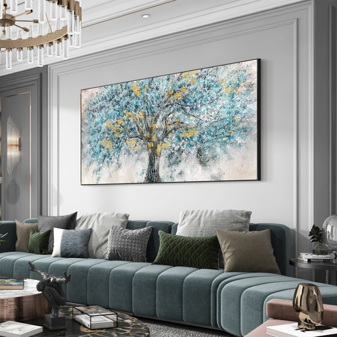 Tree of Life Wall Art in Blue and Yellow #BGA 029