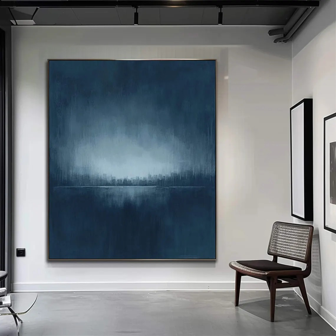 Nocturne City: Modern Blue Abstract, Evocative Urban Landscape #BGA 111