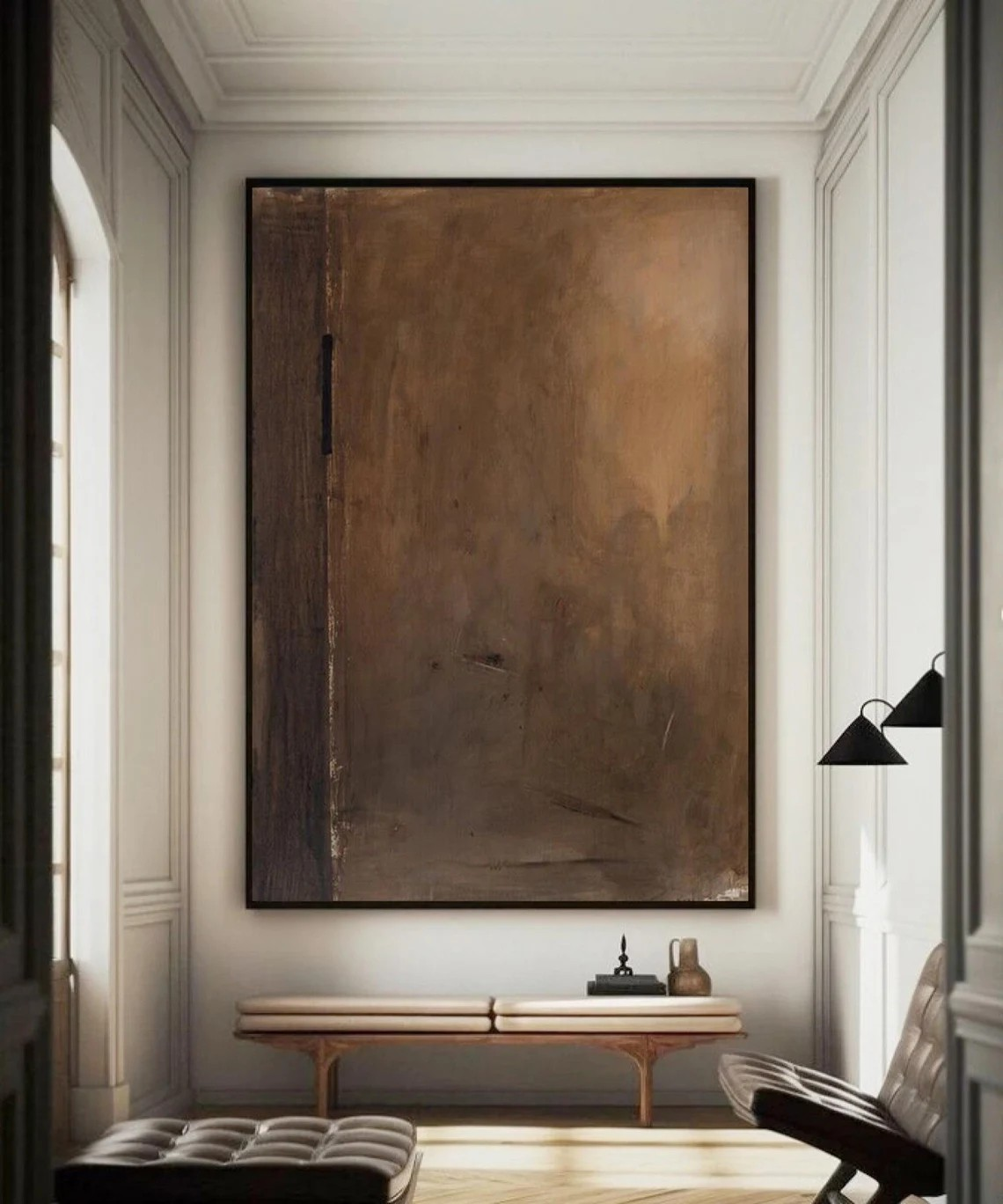 Whispers of Rust: Brown Minimalist Art, Organic Wabi-Sabi #BGA 103