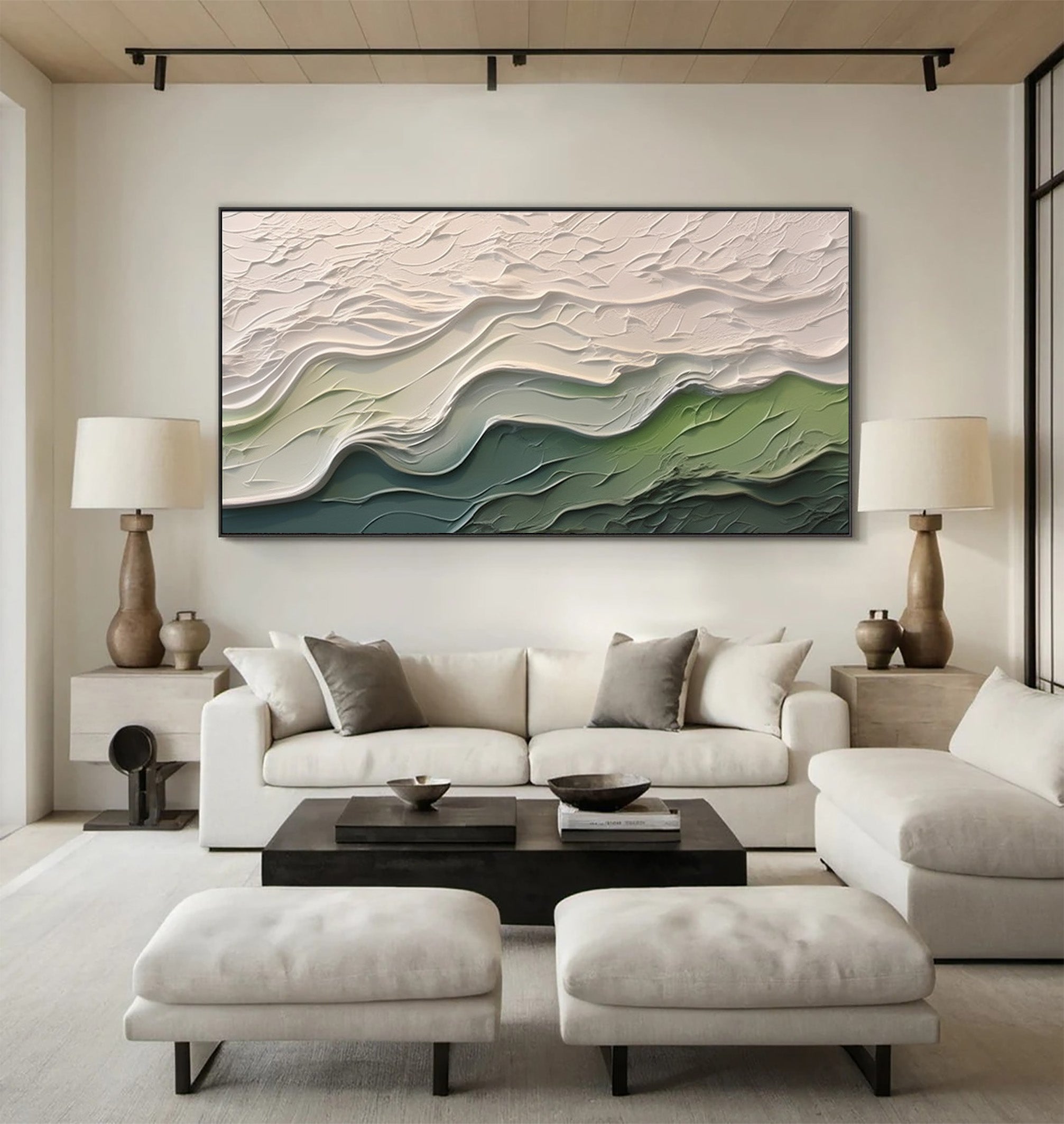 Textured Ocean Art Hand Painted Wave Painting #WG 092