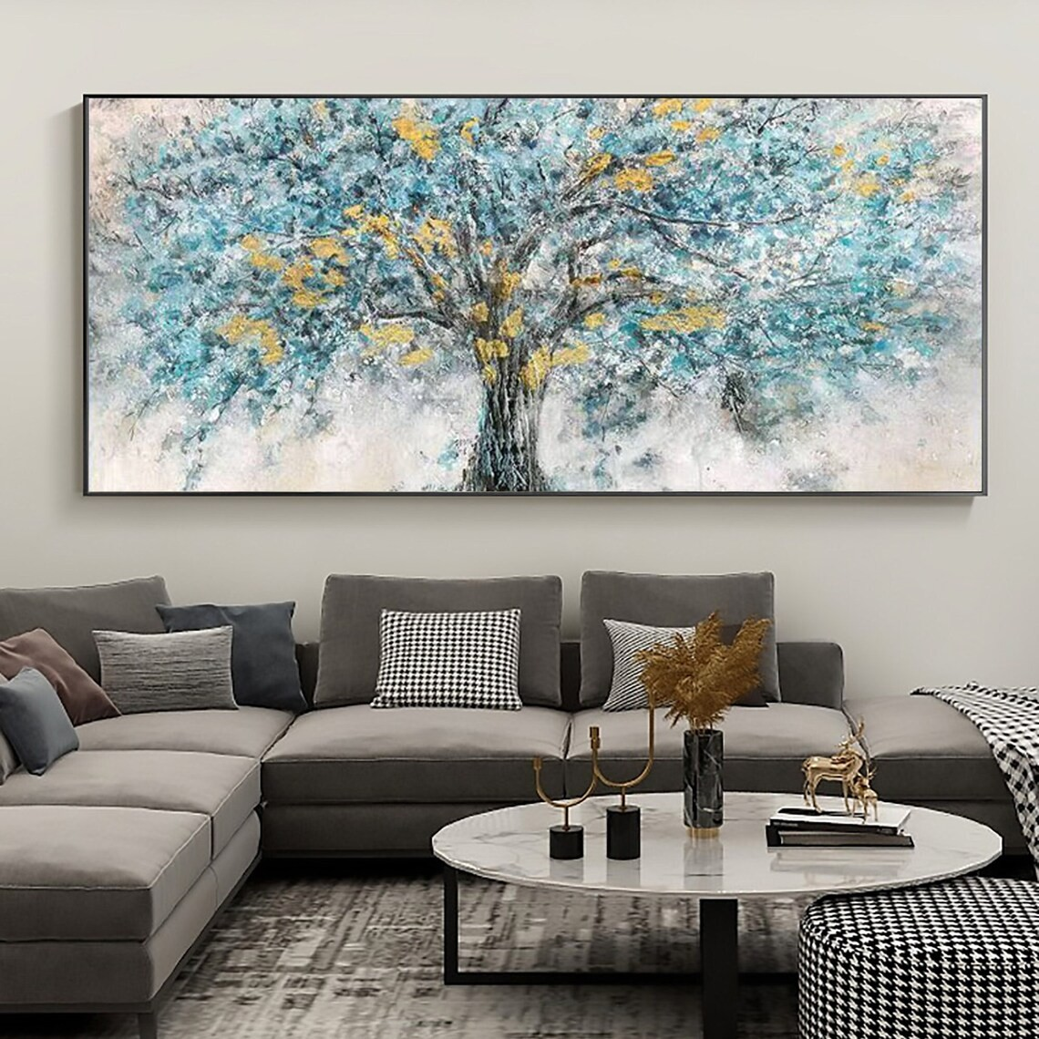 Tree of Life Wall Art in Blue and Yellow #BGA 029