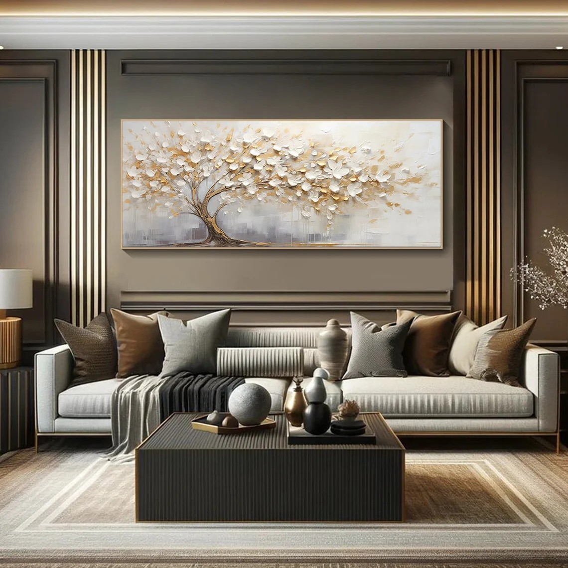 Tree of Life Wall Art with Gold and White Accents #BGA 014
